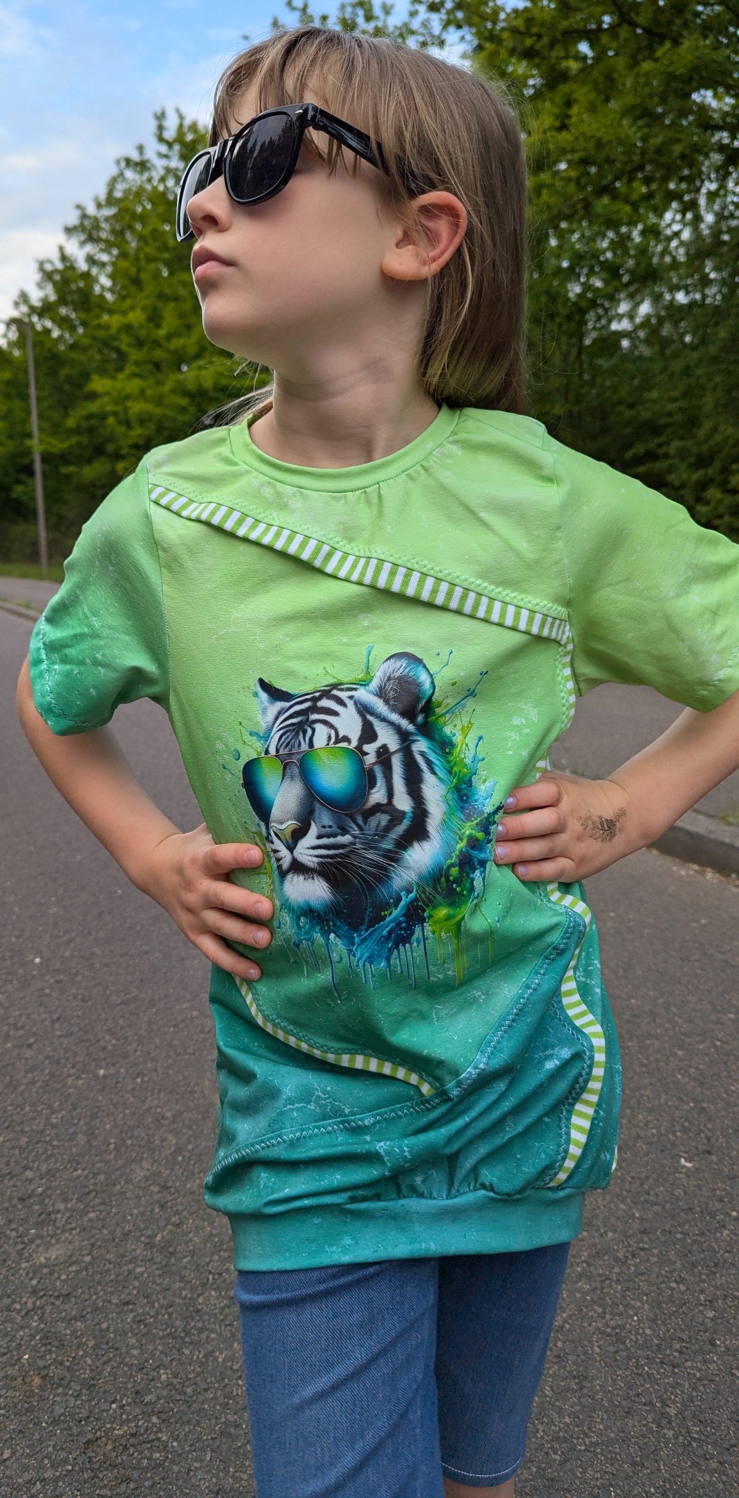 Bügelbild Tiger mit Sonnenbrille Splash #1 Fylou's Style