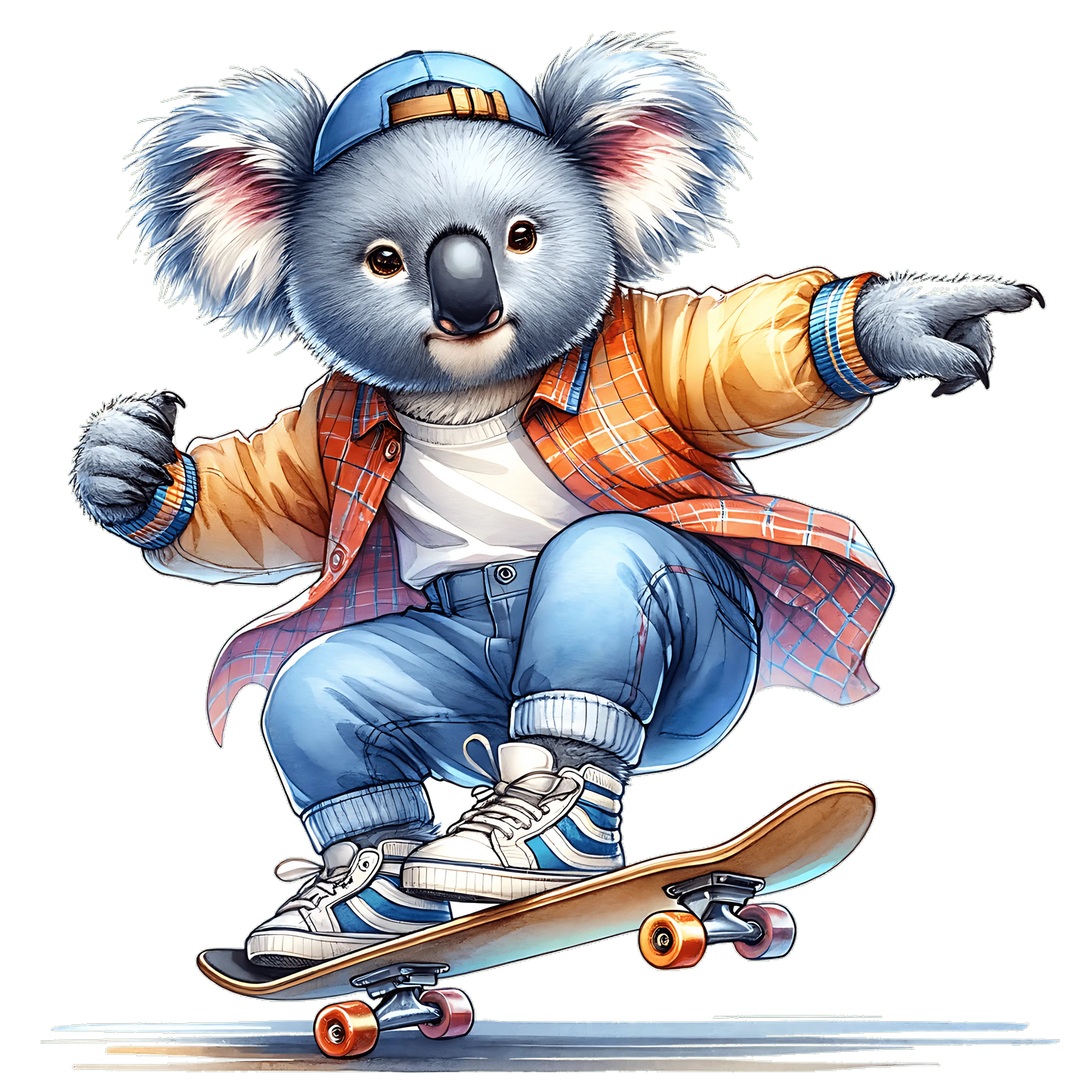 Bügelbild Skateboarder Koala #2 Fylou's Style