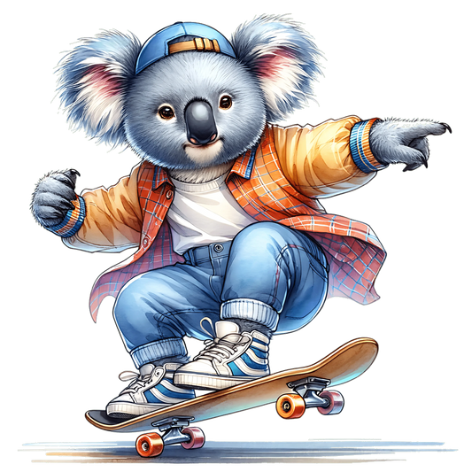 Bügelbild Skateboarder Koala #2 Fylou's Style
