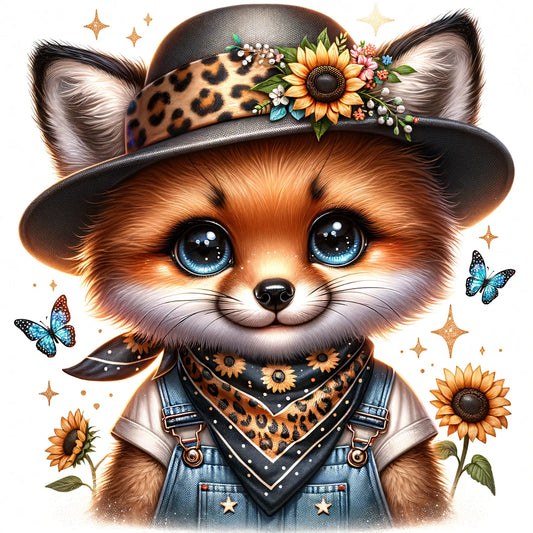 Bügelbild Fuchs mit Sonnenblumen Fylou's Style