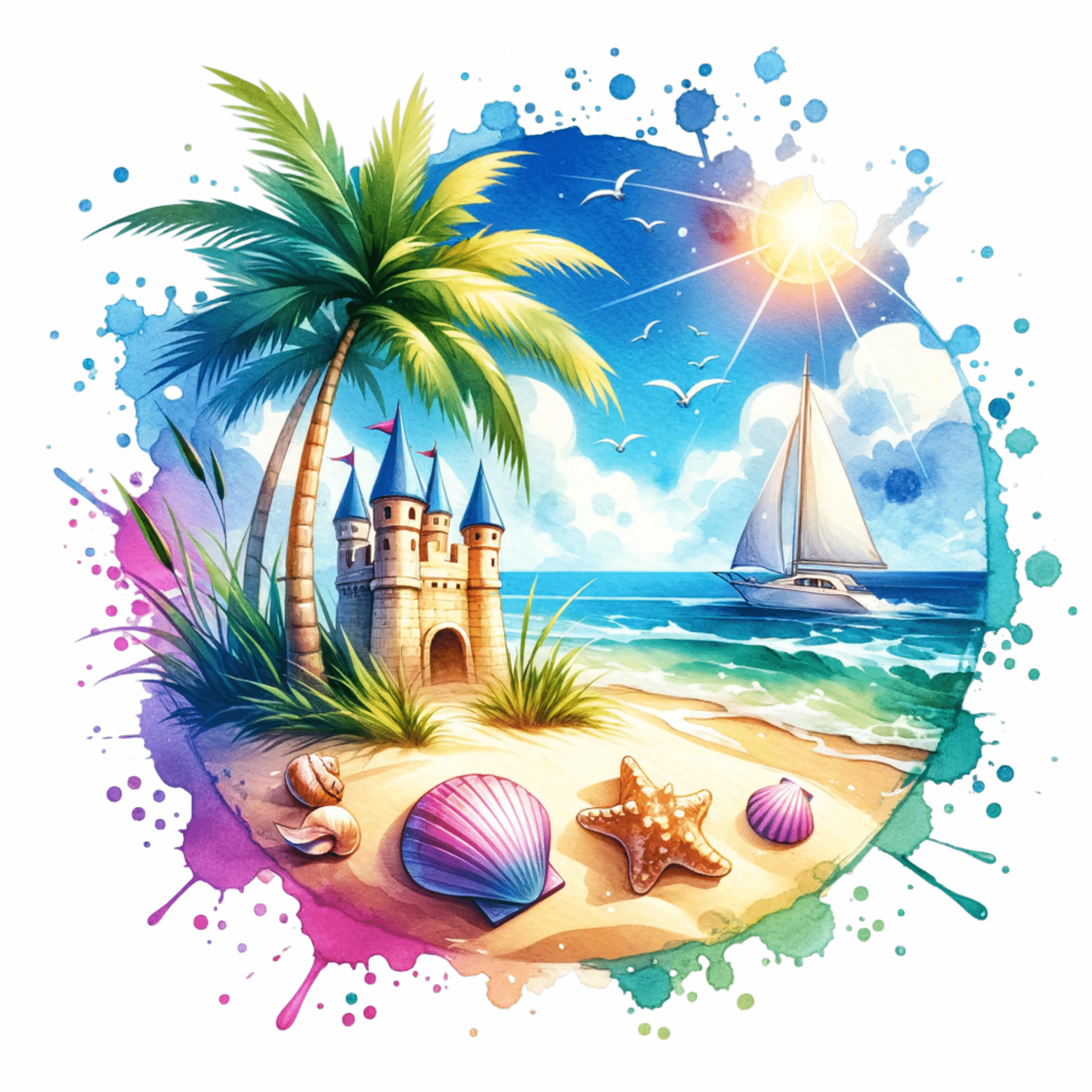 Bügelbild Sommer am Strand #3 Fylou's Style