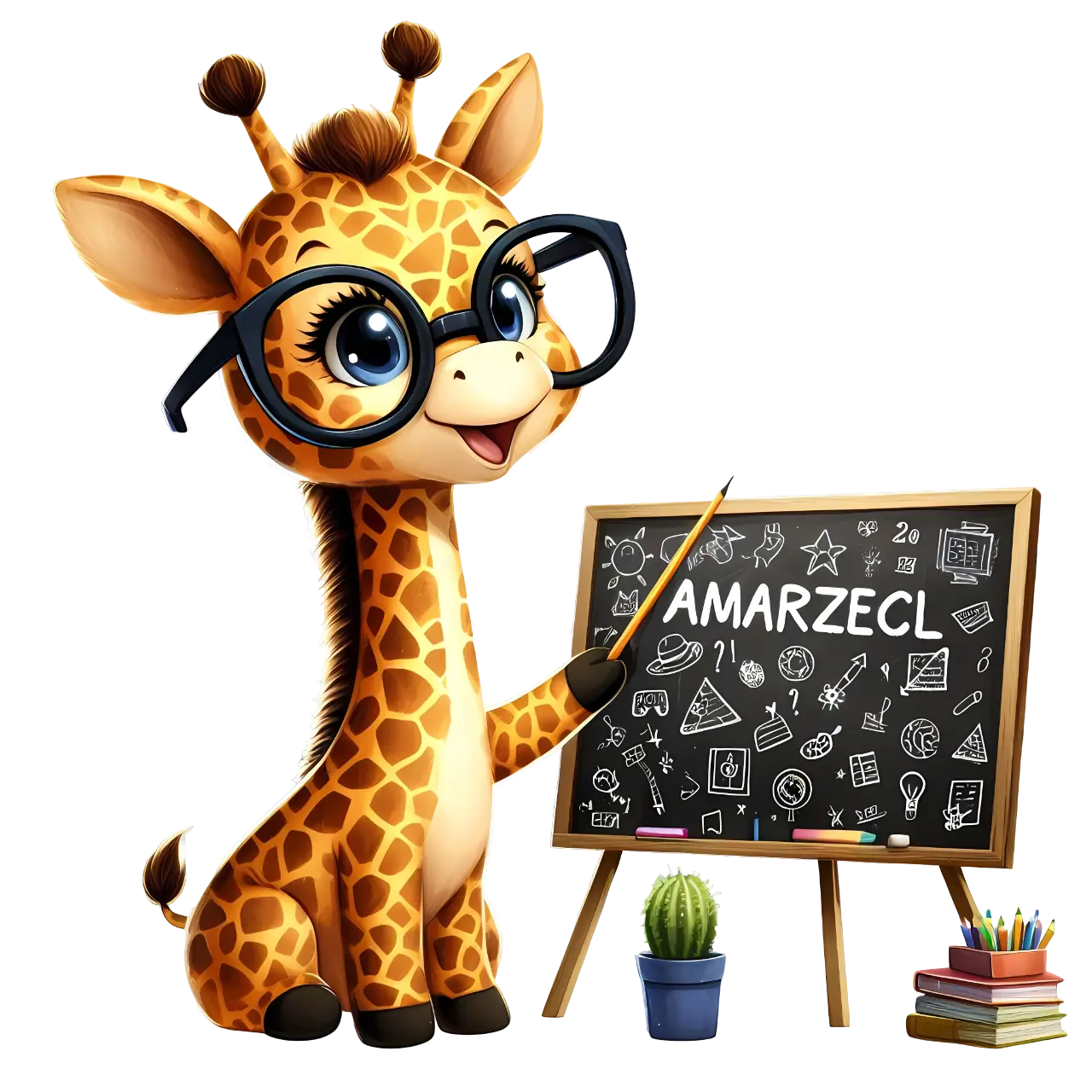 Bügelbild Giraffe geht zur Schule Fylou's Style