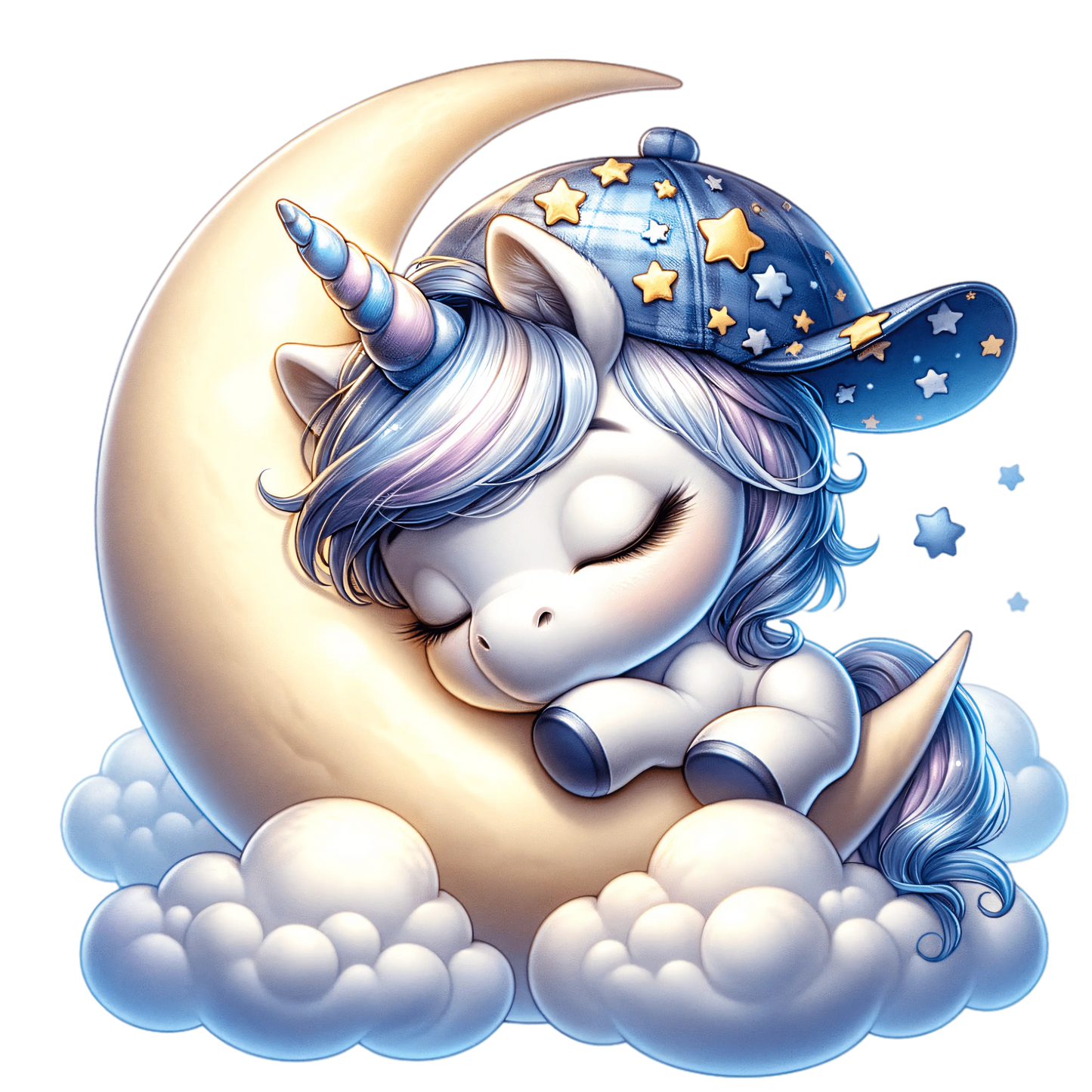 Bügelbild schlafendes Einhorn auf dem Mond #2 - Fylou's Style