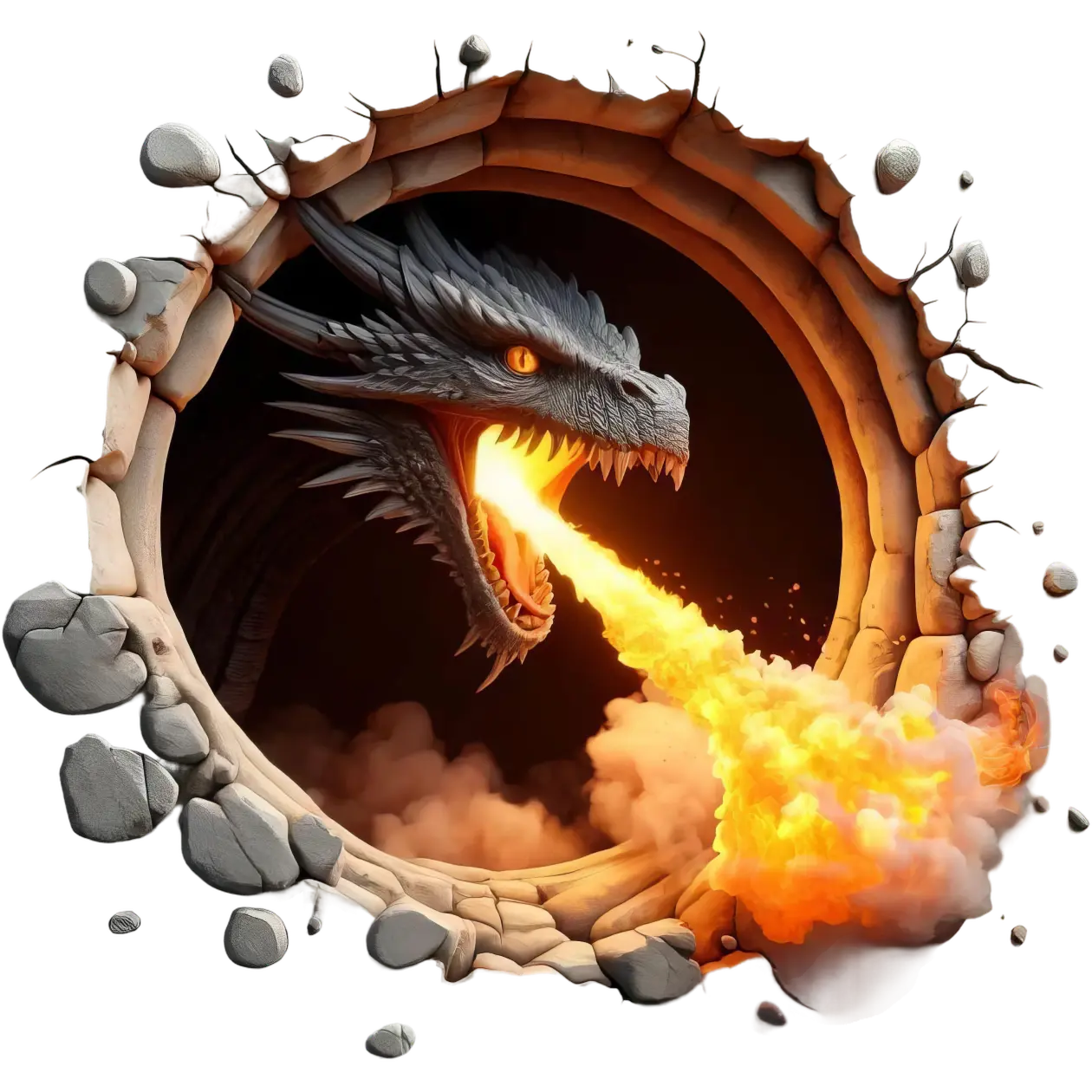 Bügelbild 3D Drache schwarz #8 Fylou's Style