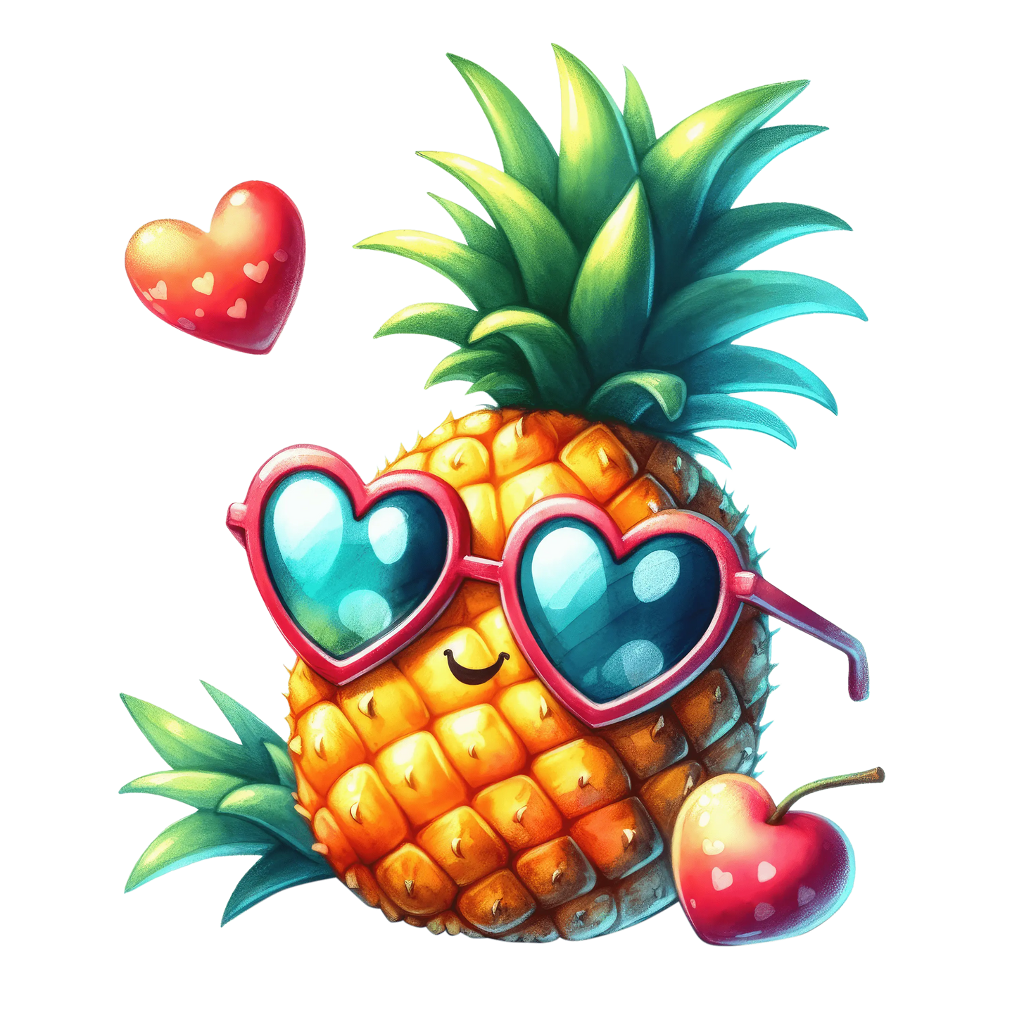 Bügelbild Ananas mit Sonnenbrille Fylou's Style