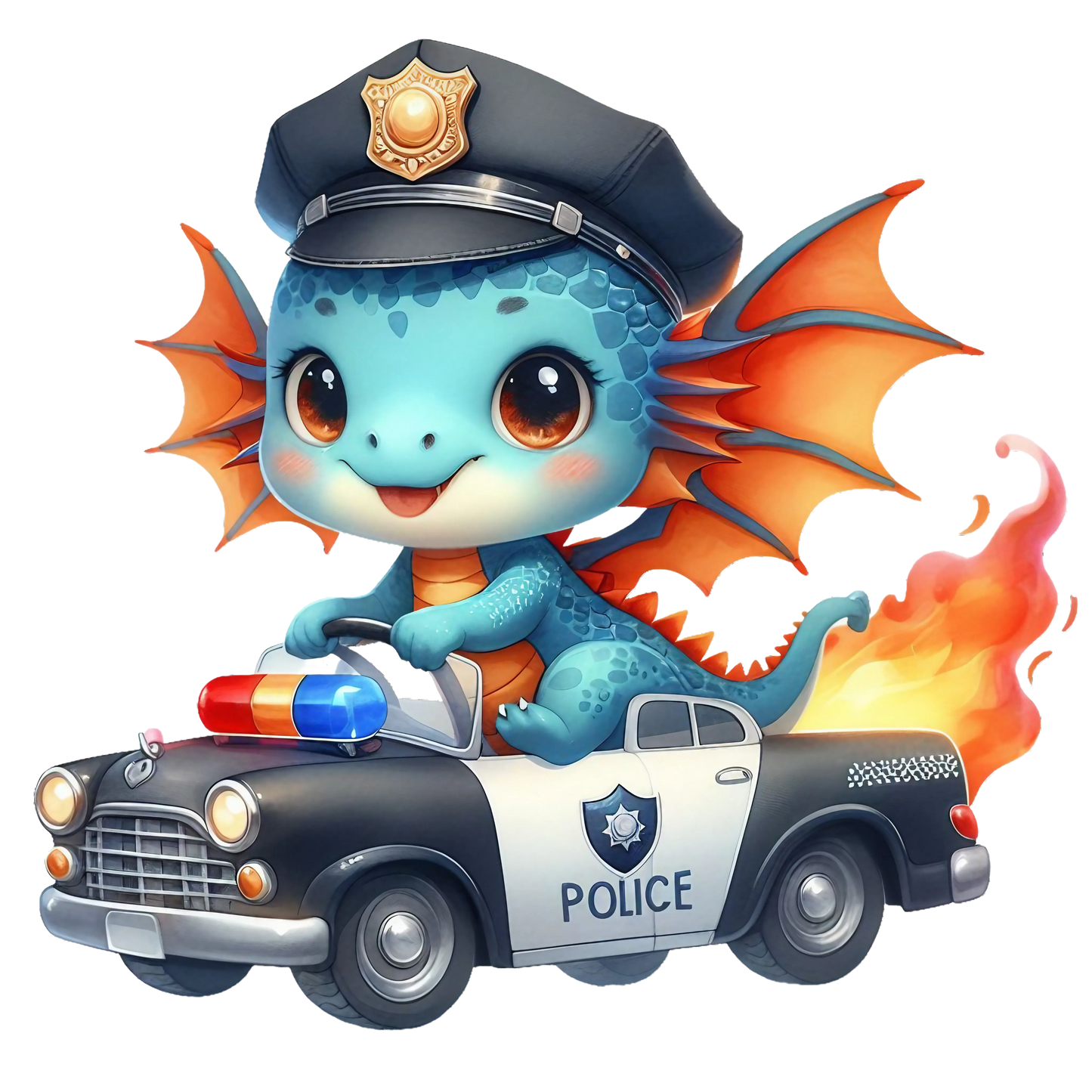 Bügelbild Drache Polizei #2 Fylou's Style
