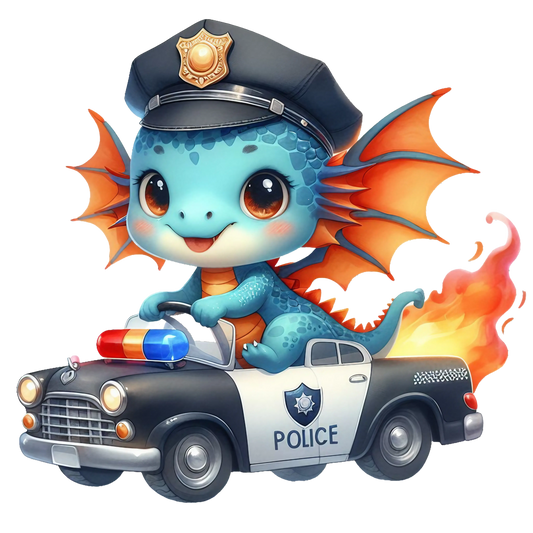 Bügelbild Drache Polizei #2 Fylou's Style