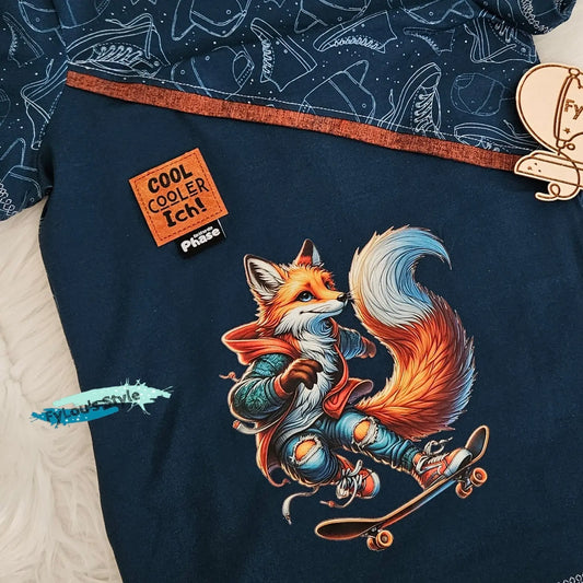 Bügelbild Skateboarder Fuchs Fylou's Style