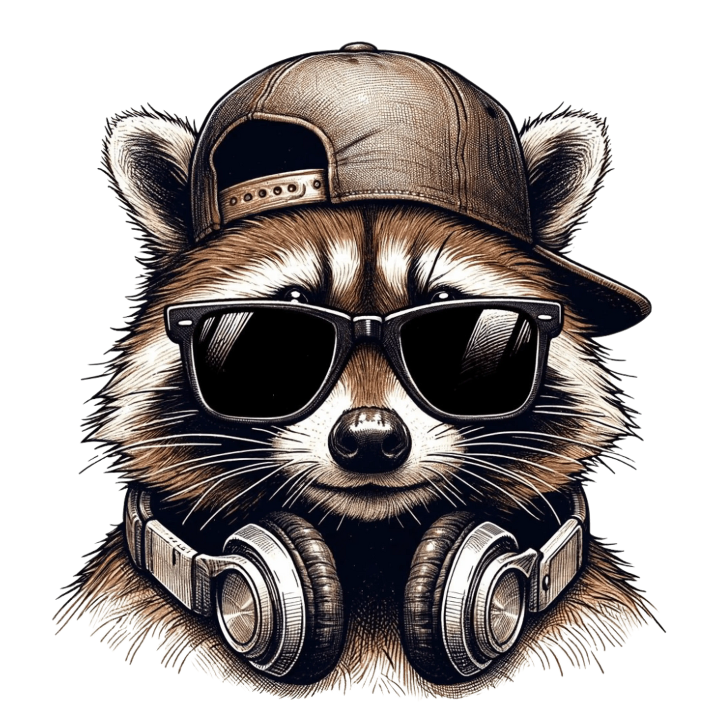 Bügelbild Cool Waschbär #1 Fylou's Style