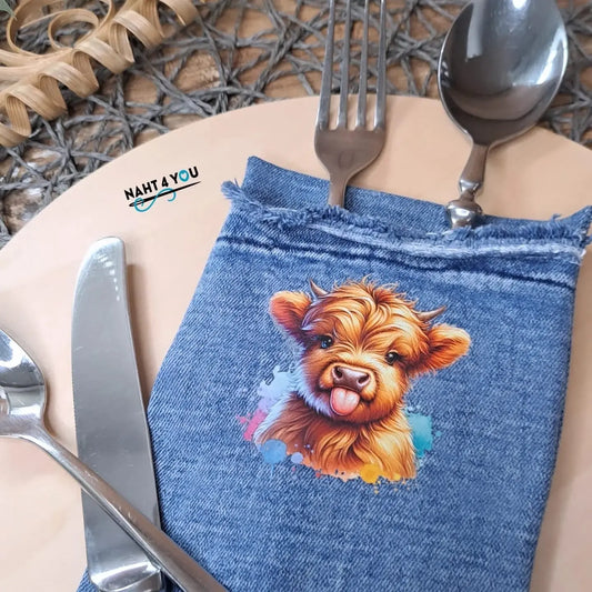 Bügelbild Lustige Highland Kuh Fylou's Style