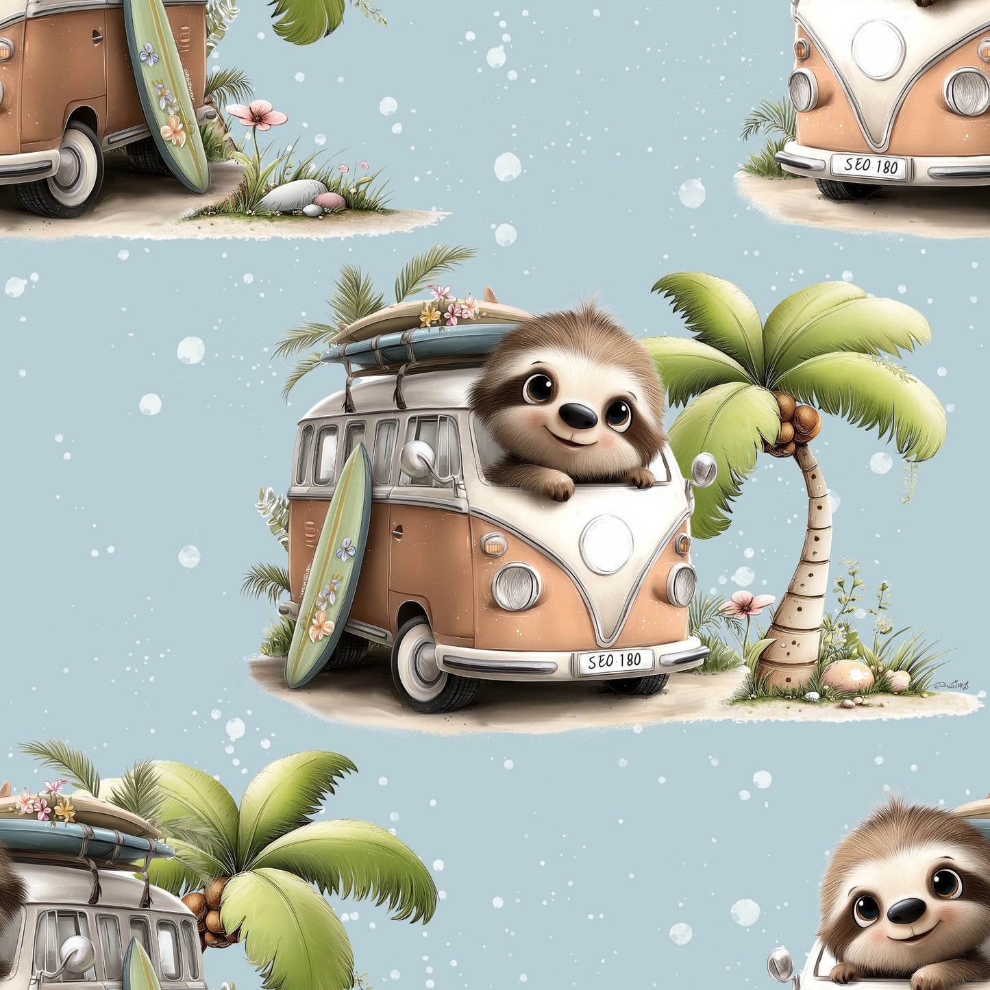 Ripp-Jersey Bulli Fauli Hellblau