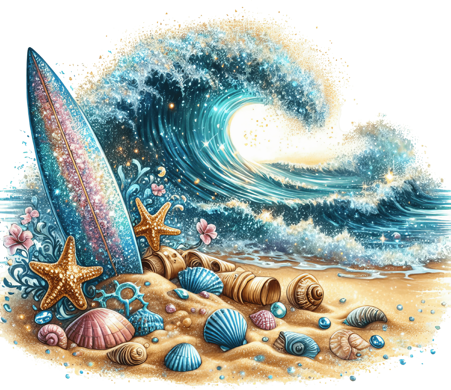 Bügelbild Glitzer Summer Beach #10 Fylou's Style