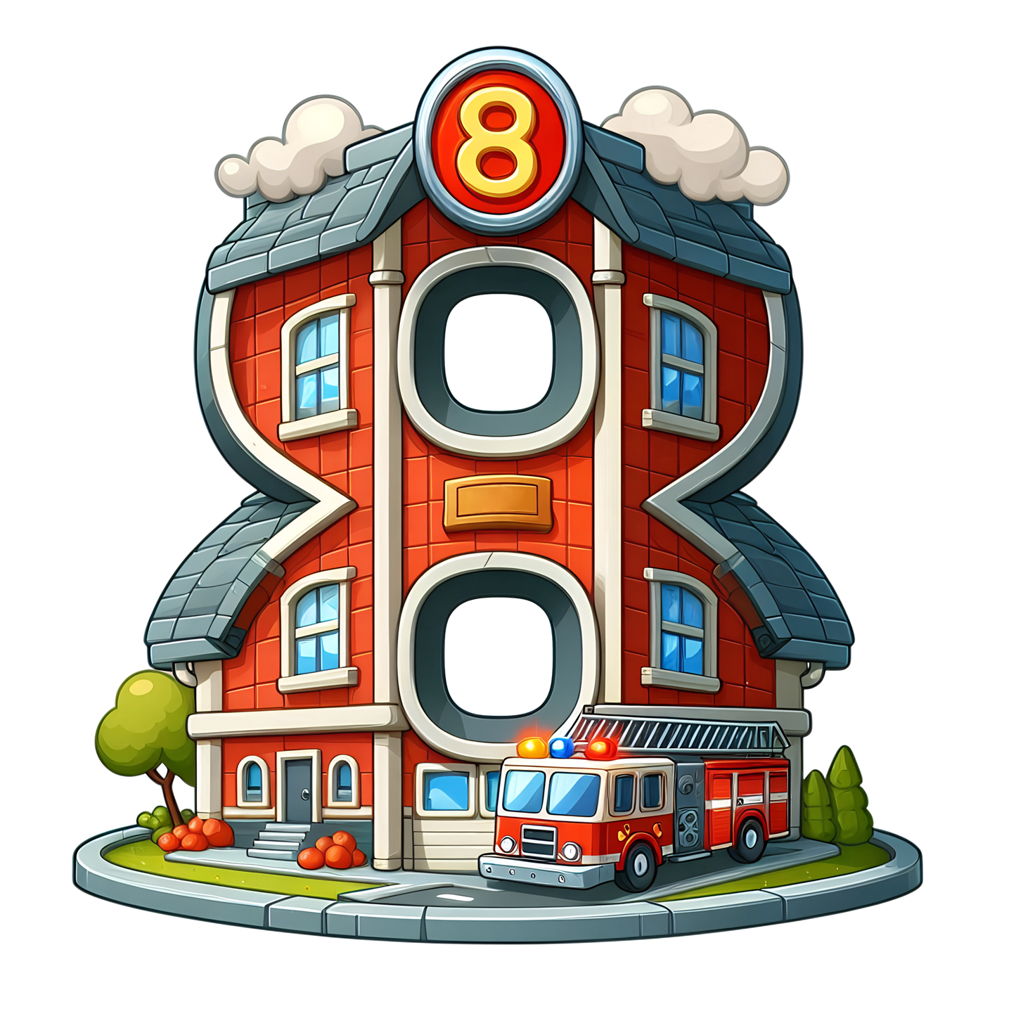 Bügelbild Feuerwehr Zahlen Fylou's Style