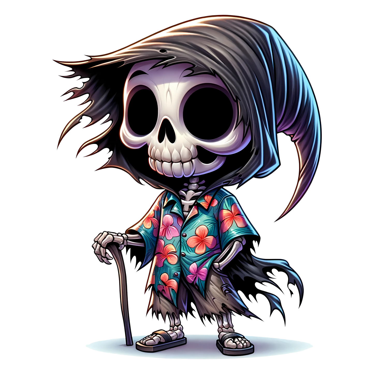 Bügelbild Grim Reaper im Urlaub #1 Fylou's Style