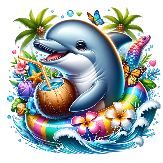 Bügelbild Sommer Delfin Fylou's Style