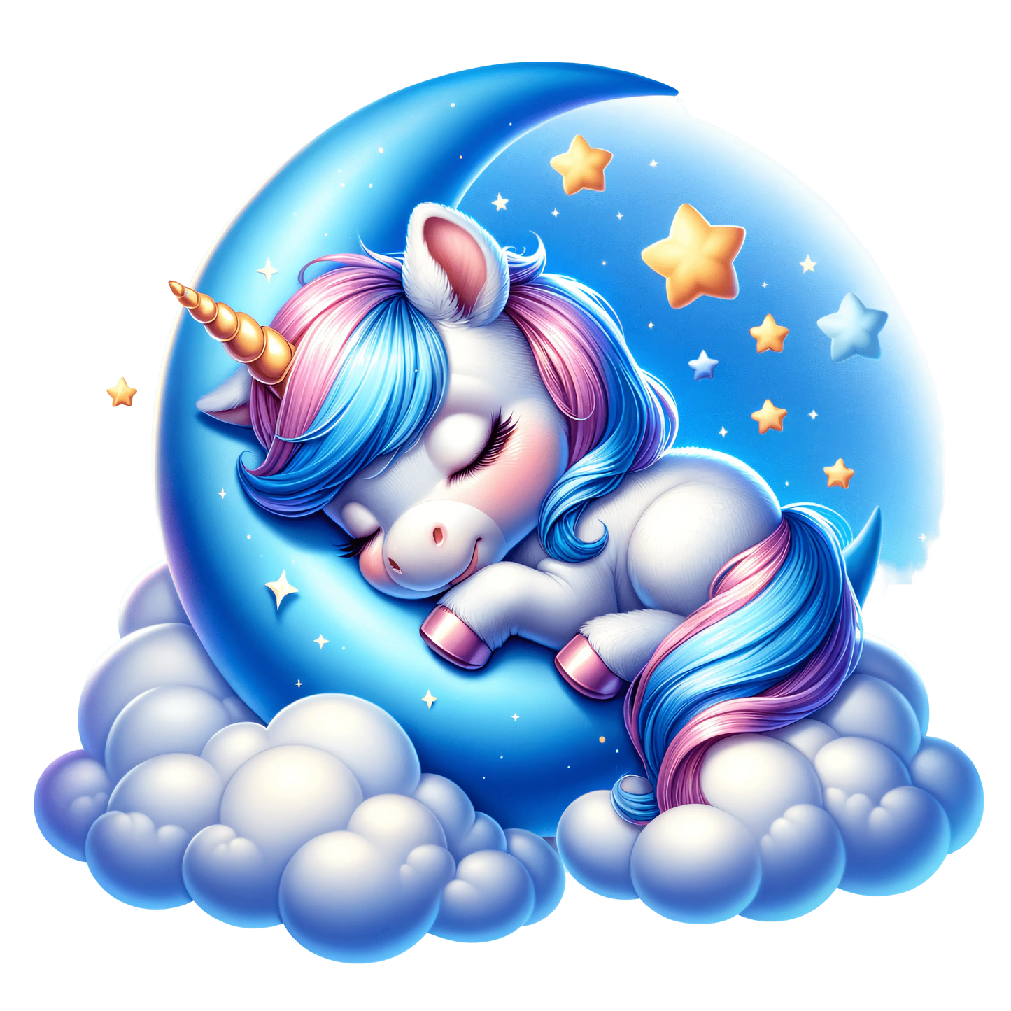 Bügelbild schlafendes Einhorn auf dem Mond #1 - Fylou's Style