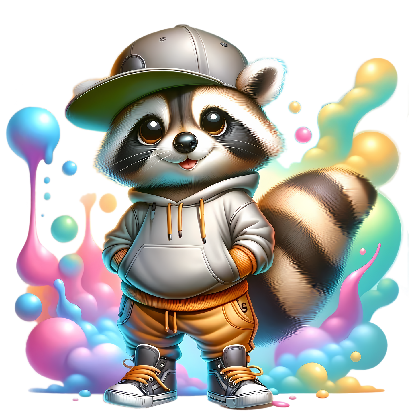 Bügelbild Playful Streetwear Racoon #4 Fylou's Style