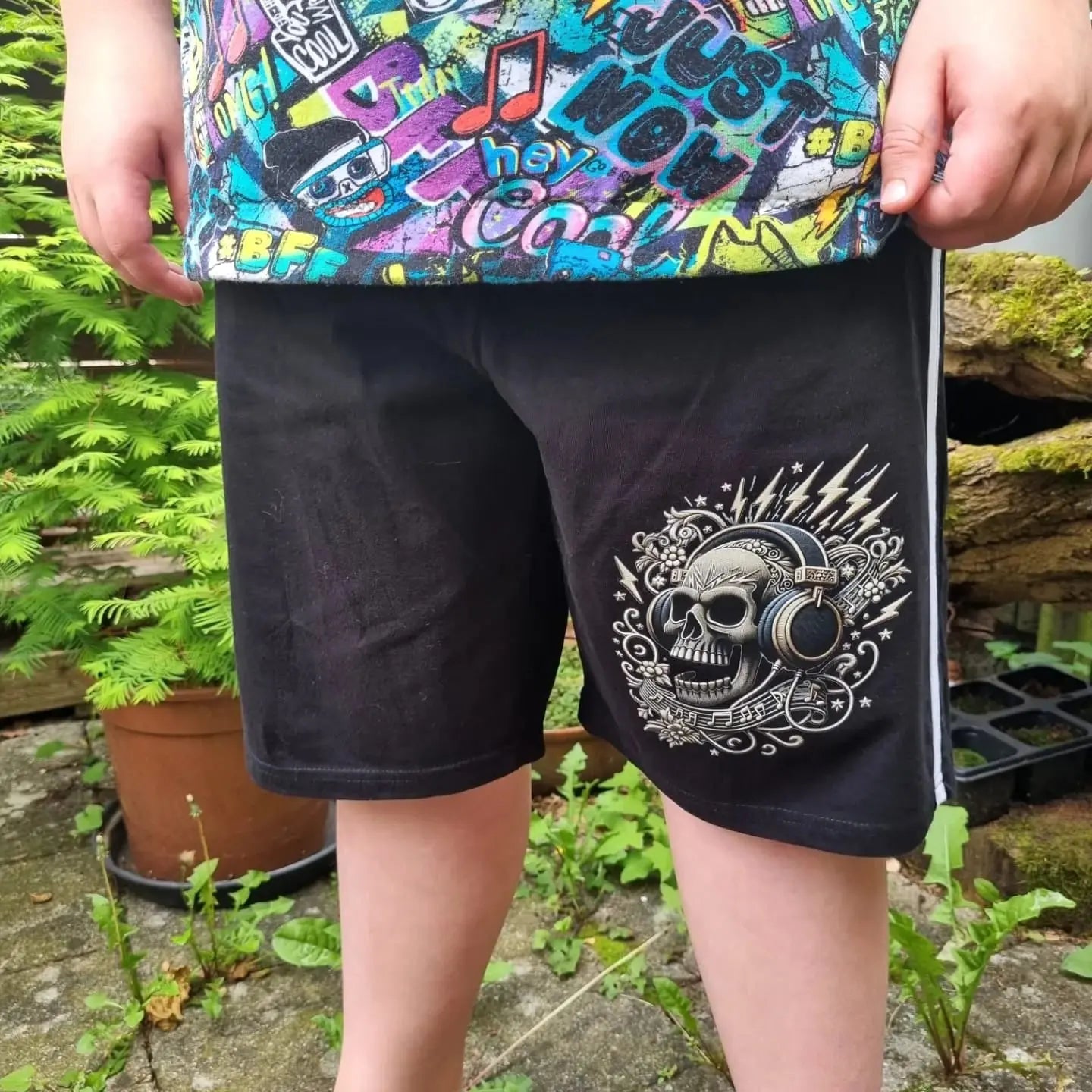 Bügelbild Kopfhörer Skull Fylou's Style