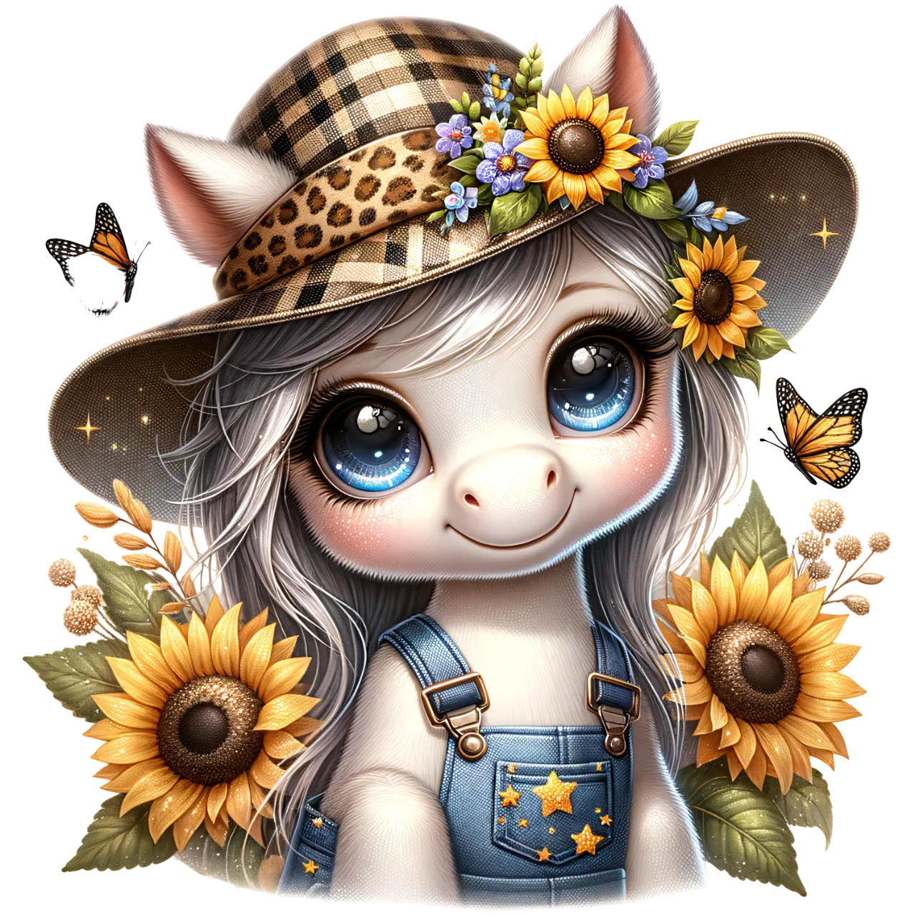 Bügelbild Pferd mit Sonnenblumen #1 Fylou's Style