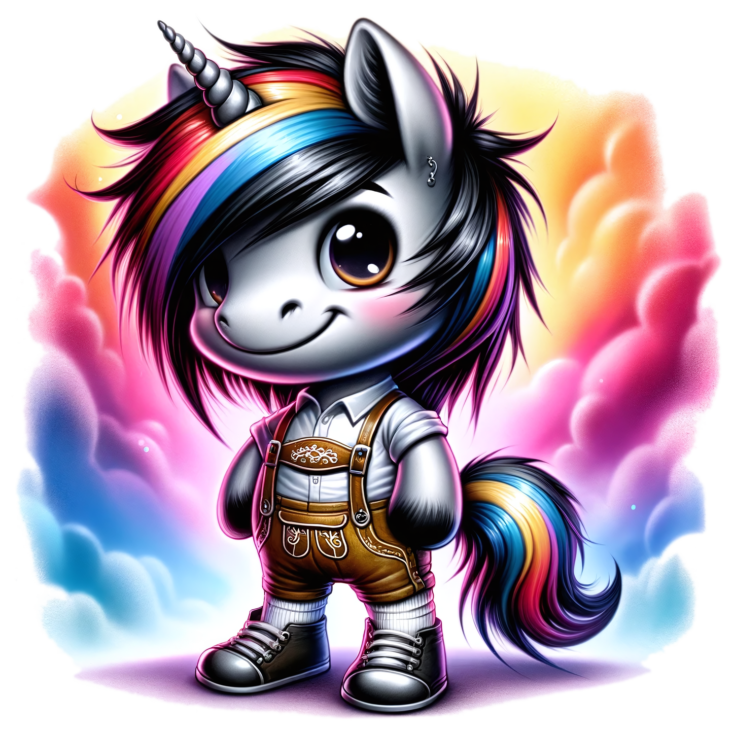 Bügelbild Einhorn in Lederhosen #6 Fylou's Style