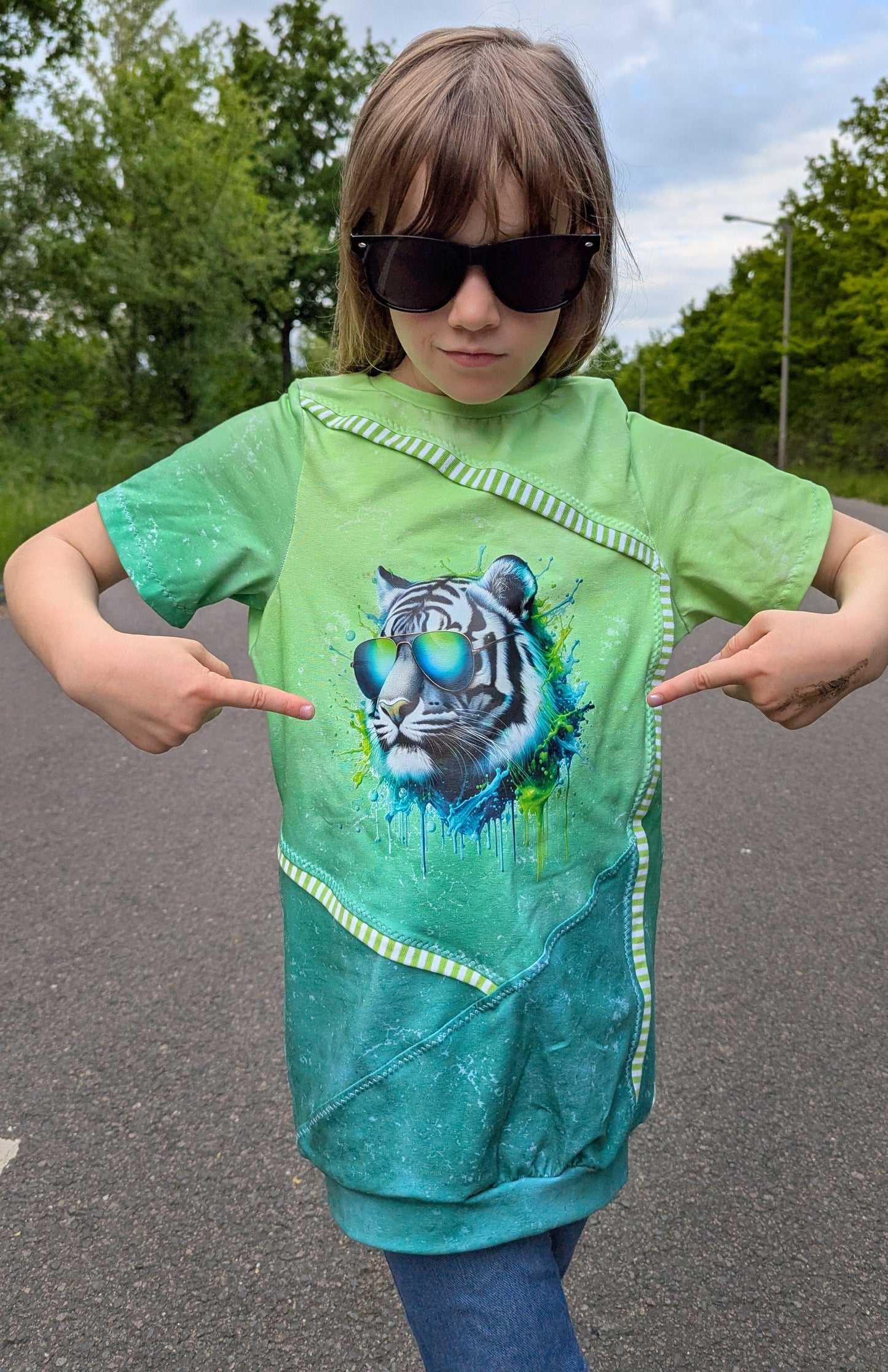 Bügelbild Tiger mit Sonnenbrille Splash #1 Fylou's Style