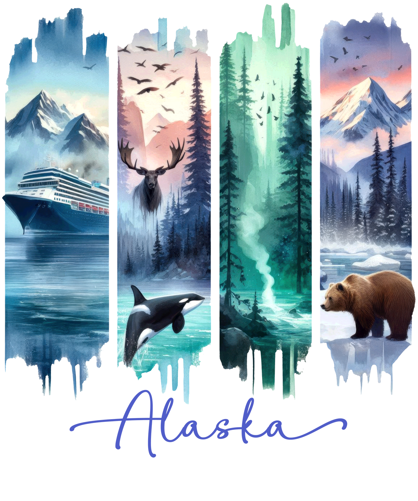 Bügelbild Streifen Motivwelt "Alaska"