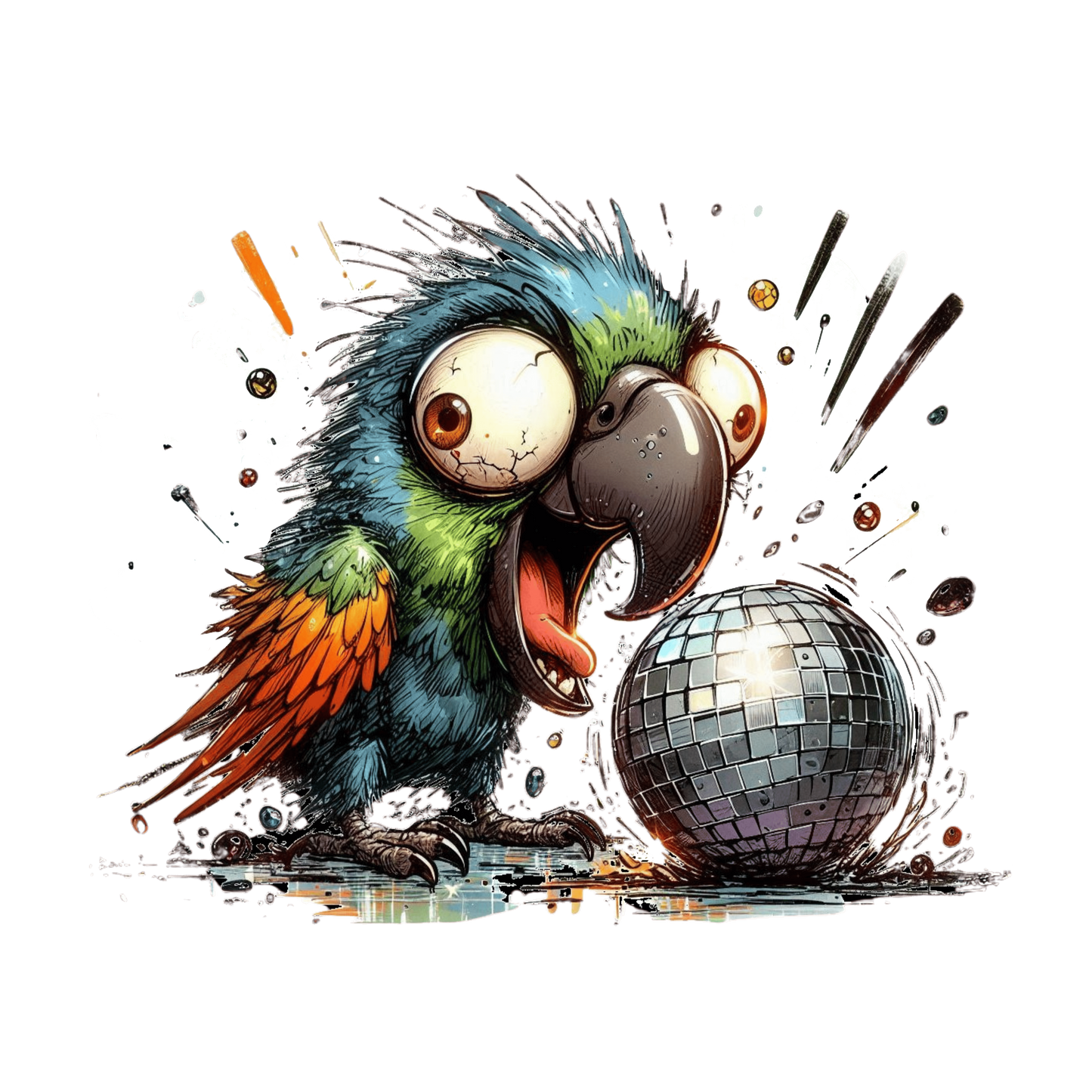 Bügelbild Aufgeregter Papagei