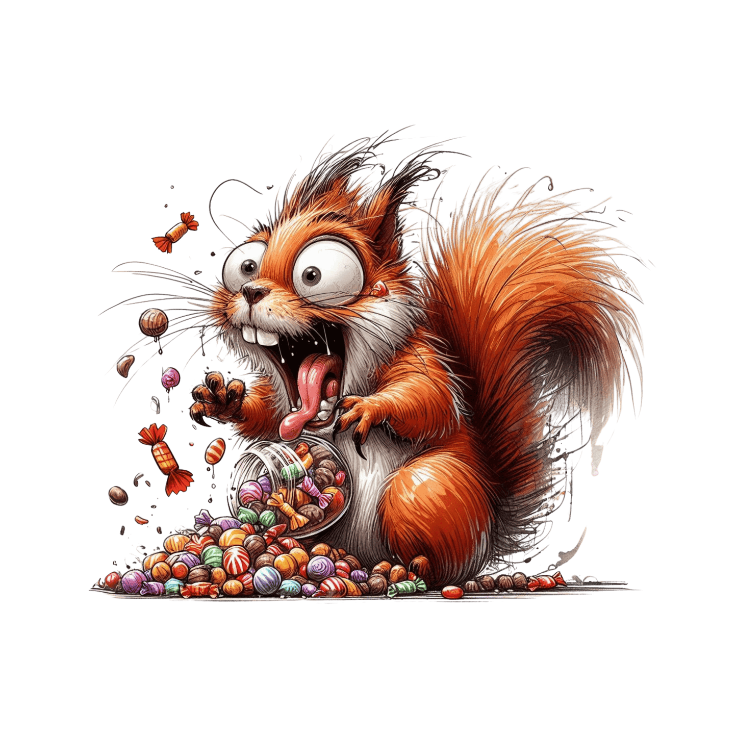 Bügelbild Aufgeregtes Eichhörnchen