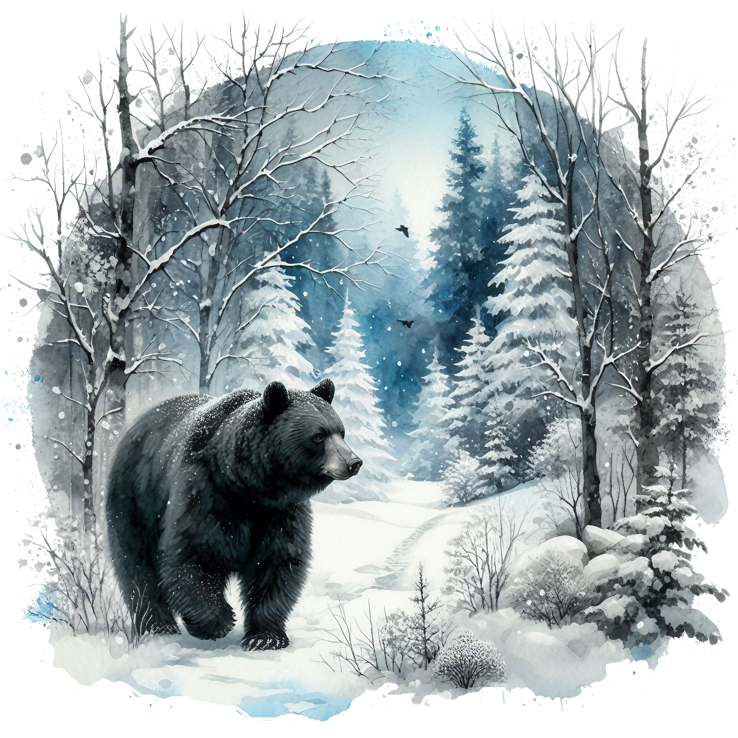 Iron-on image of a fox doing sports in winter