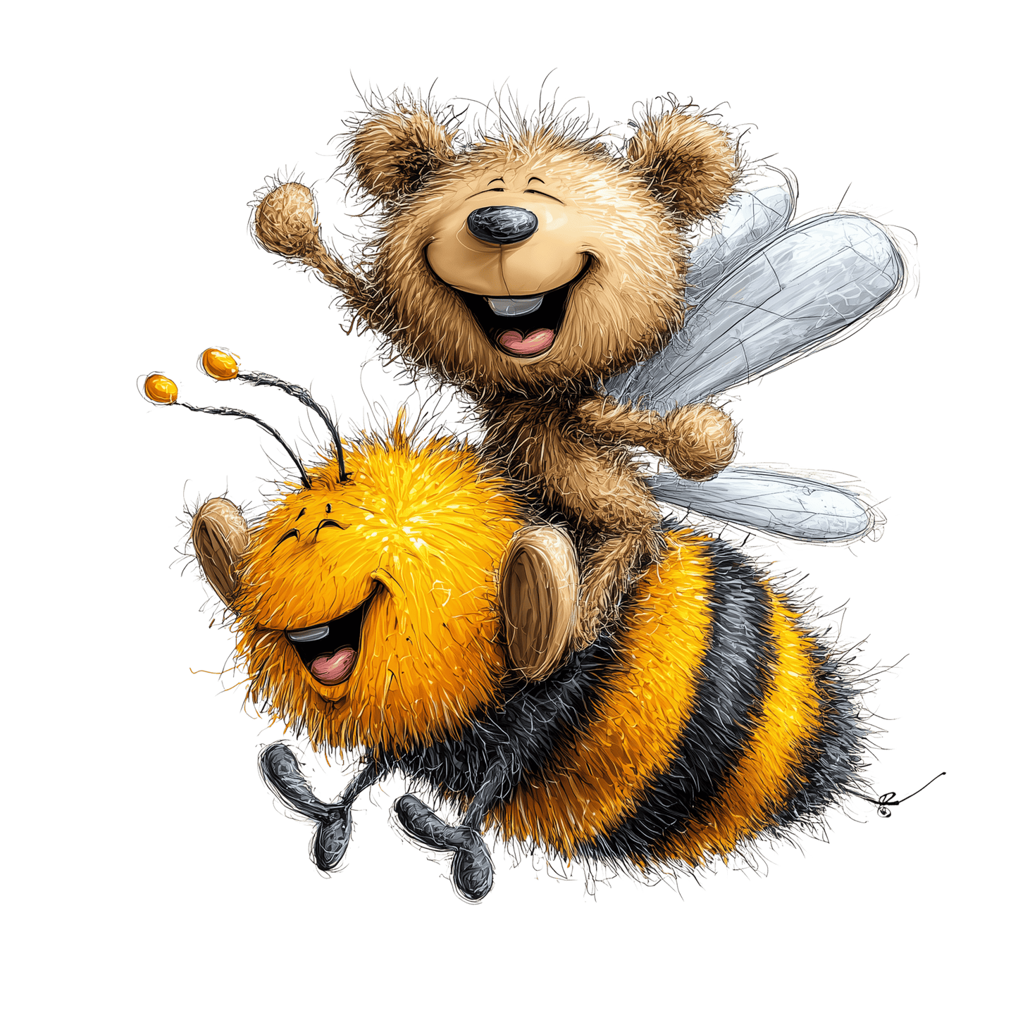 Bügelbild Bär und Biene #14