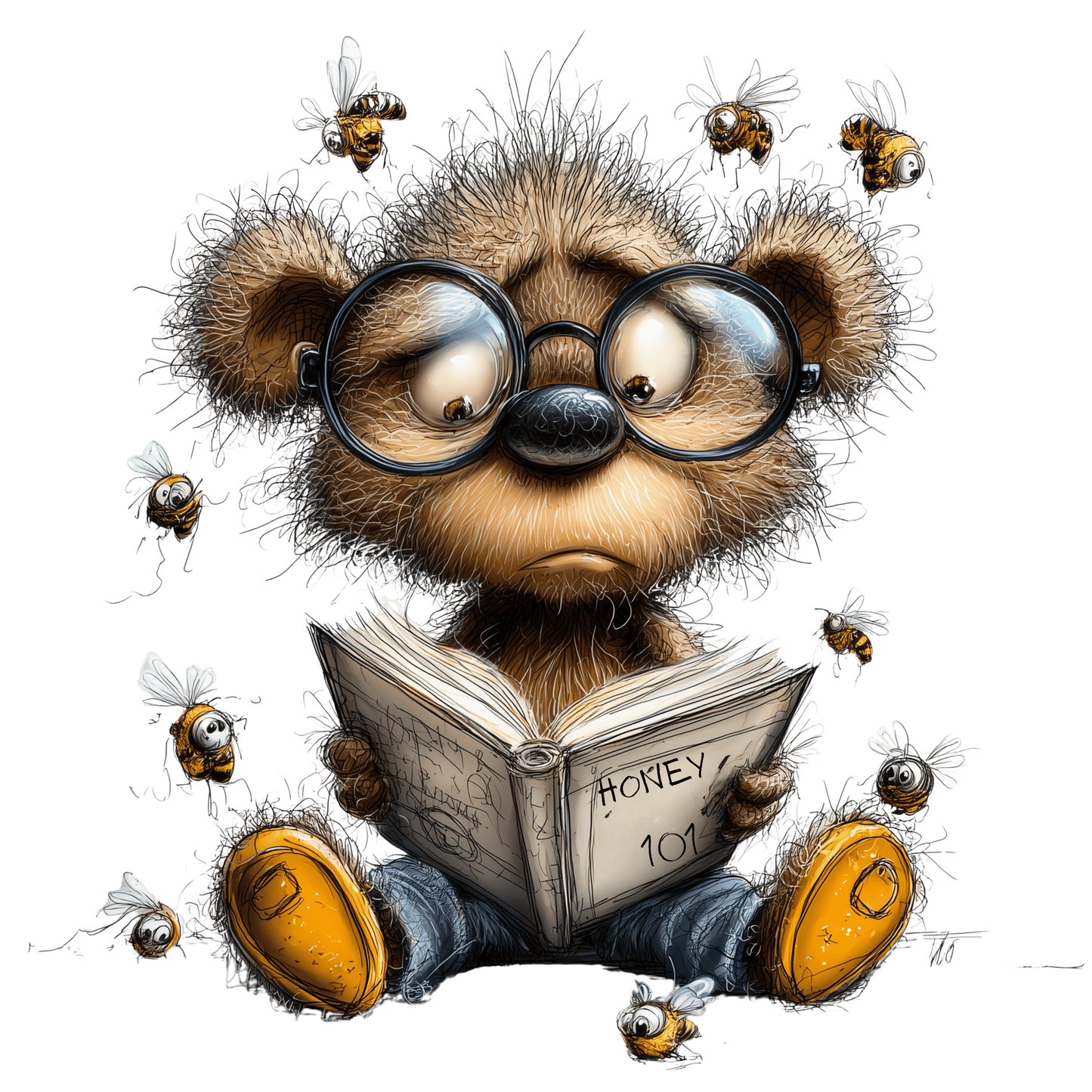 Bügelbild Bär und Biene #15