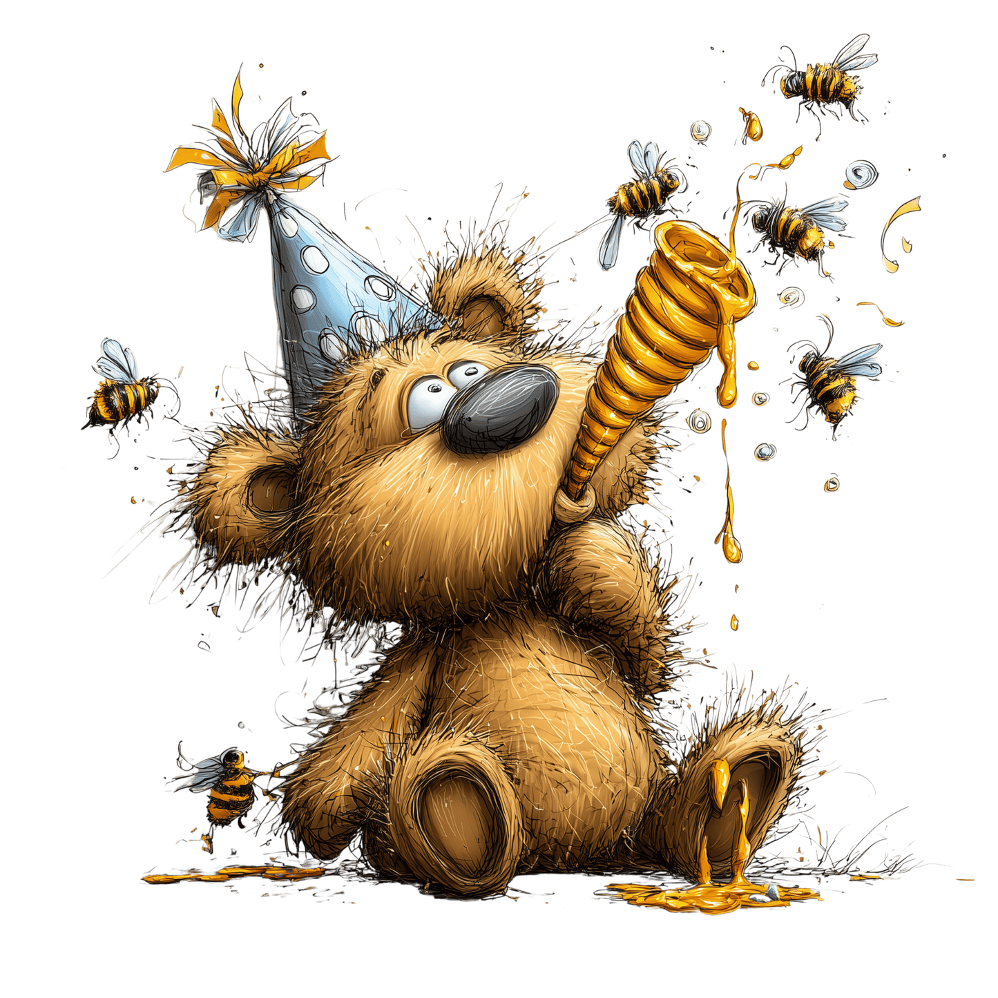 Bügelbild Bär und Biene #19