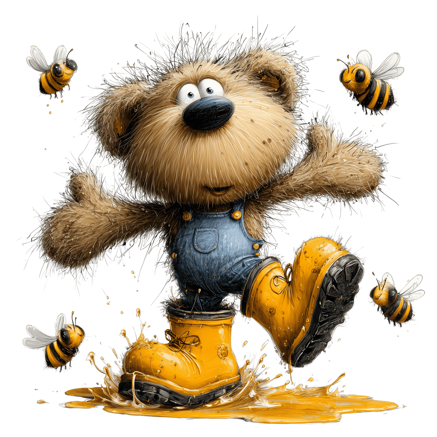 Bügelbild Bär und Biene #7