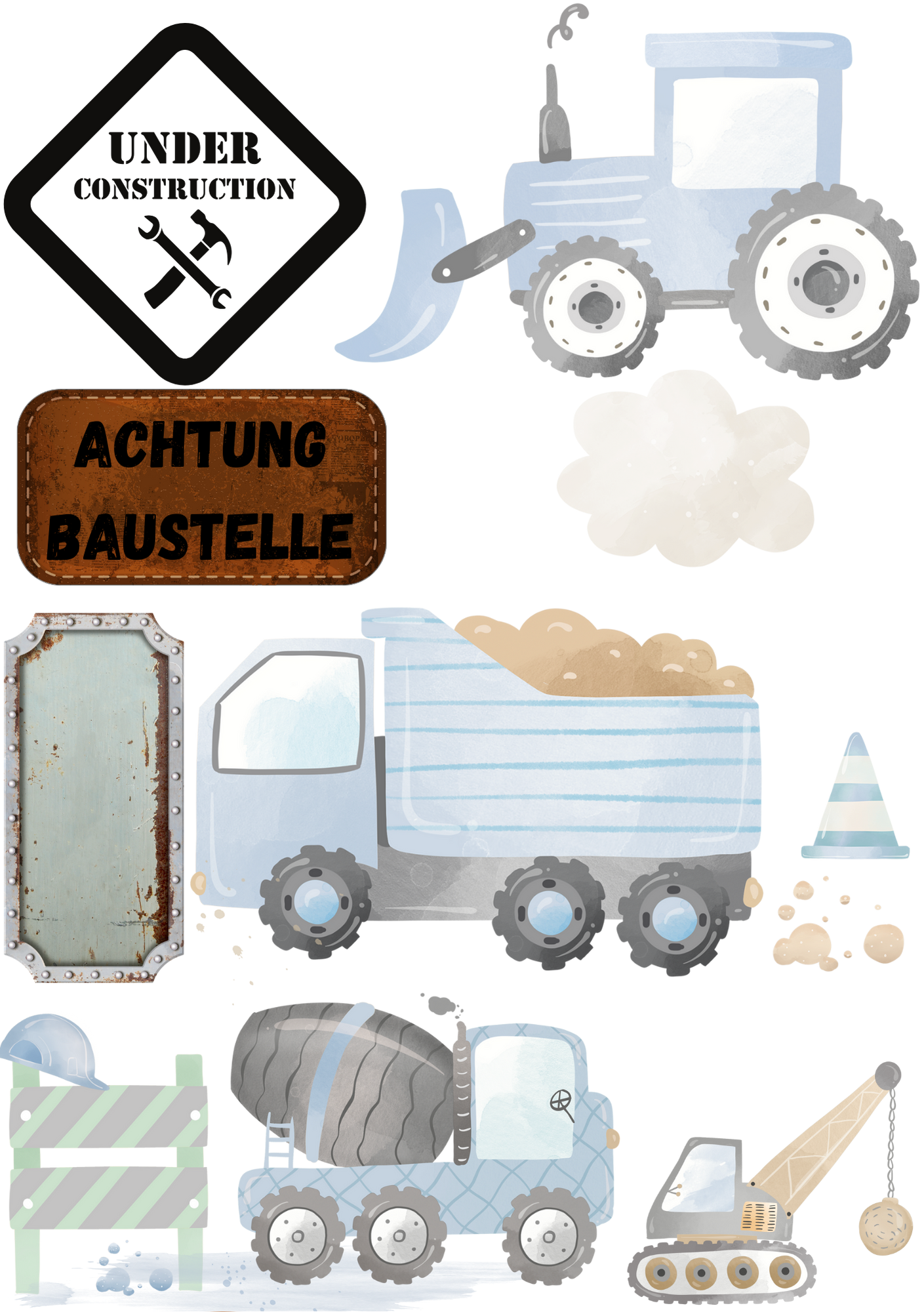 Bügelbild Bogen Baustelle #1 Fylou's Style
