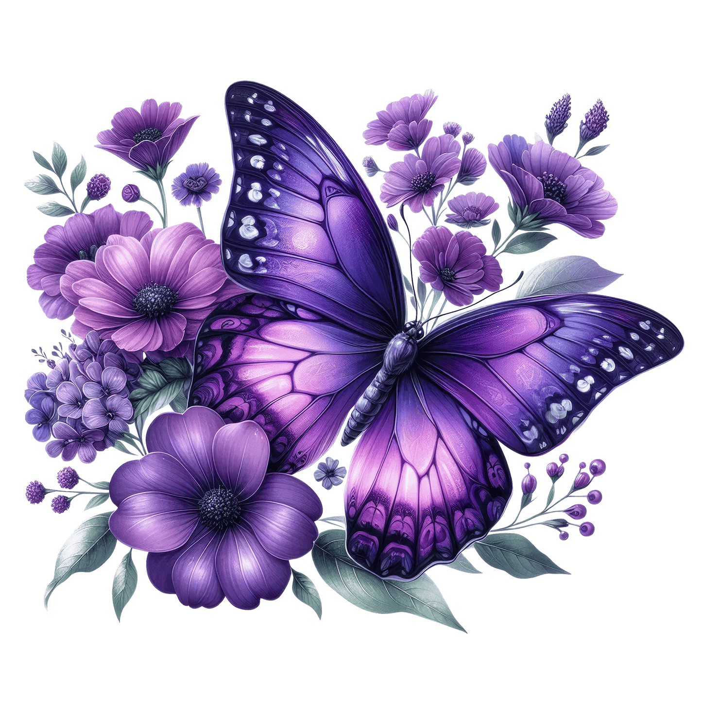 Bügelbild Blumen Schmetterling #3 Fylou's Style