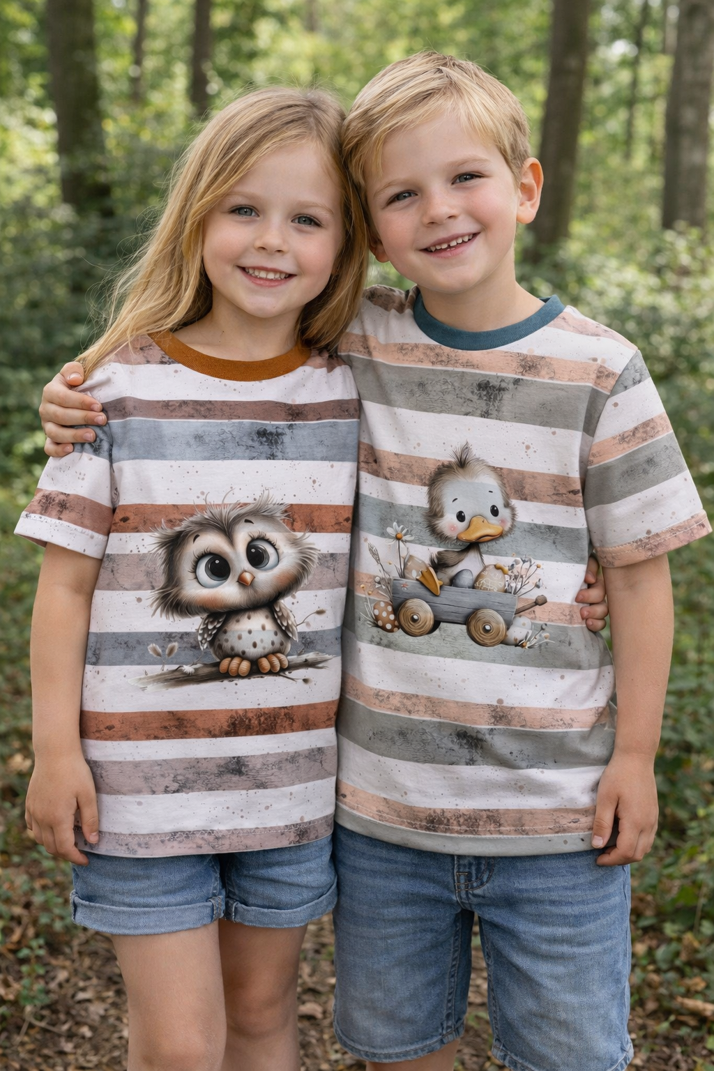 Ripp-Jersey Kombi Streifen Ente