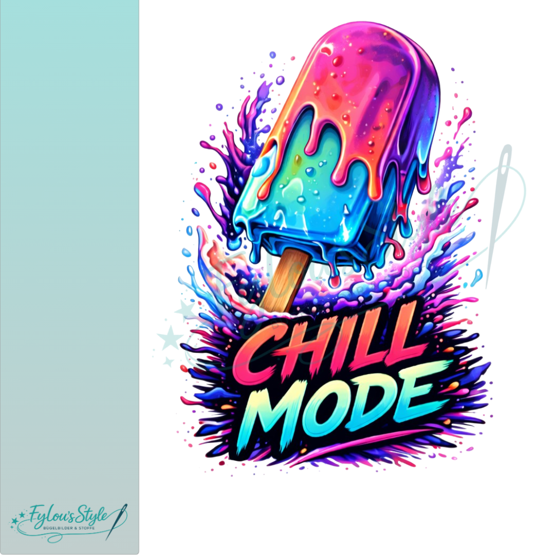 Bügelbild Chill Mode Eis Pink