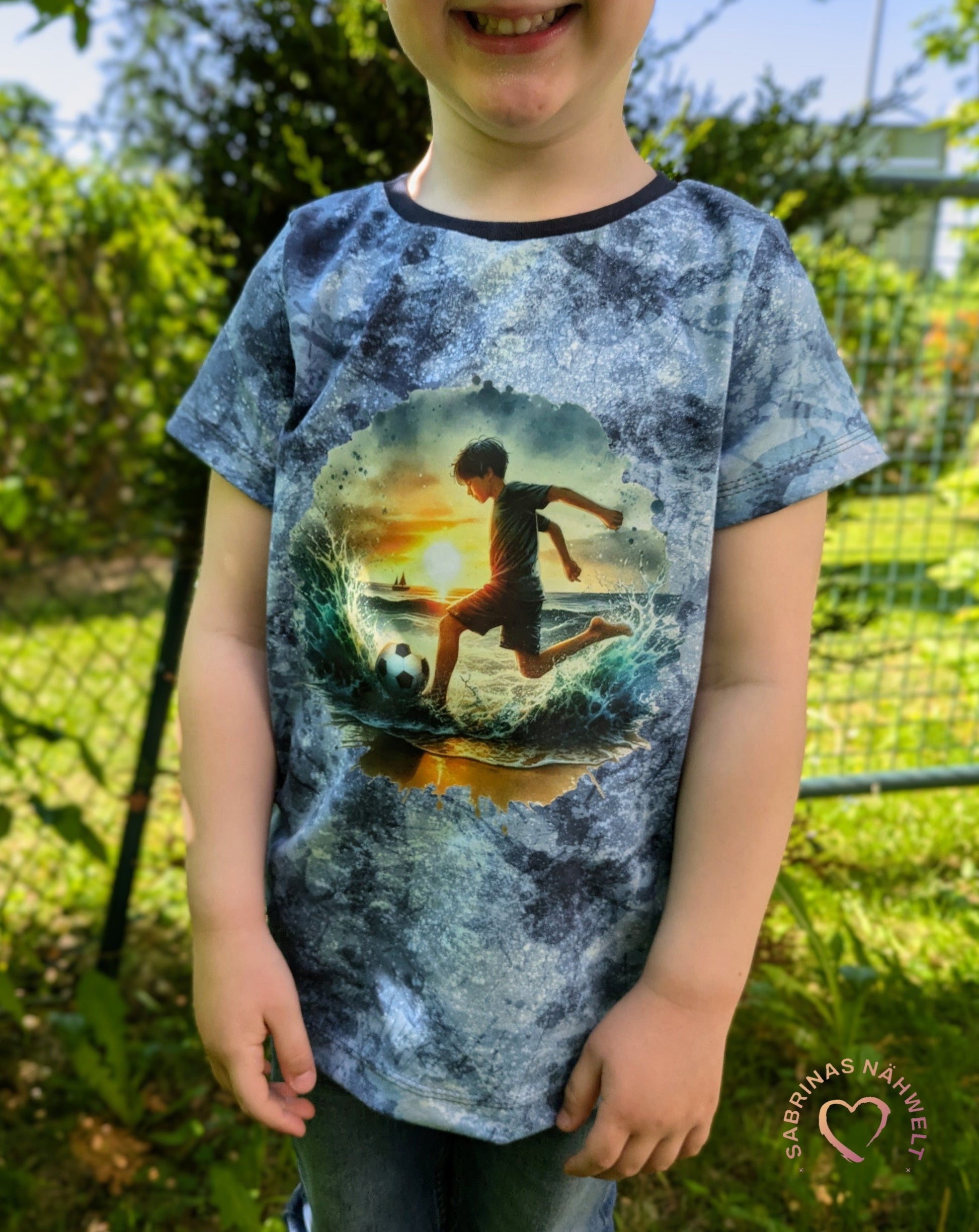 Bügelbild Fussball am Strand #3 Fylou's Style