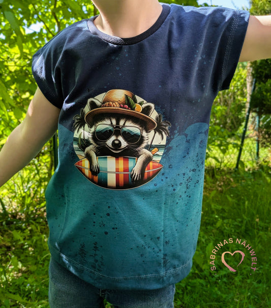 Bügelbild Waschbär mit Surfboard #5 Fylou's Style