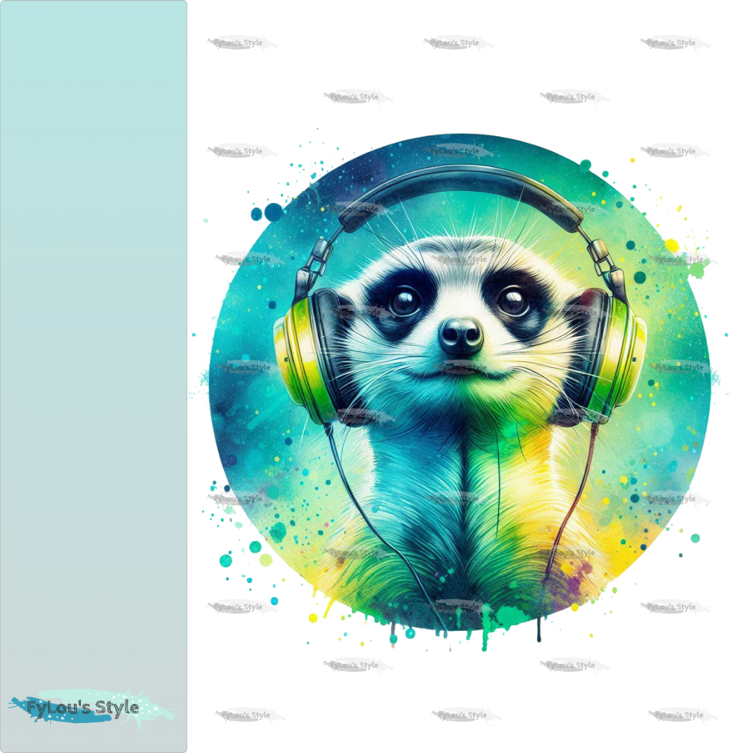 Bügelbild Colorful Musik Erdmännchen #2 Fylou's Style