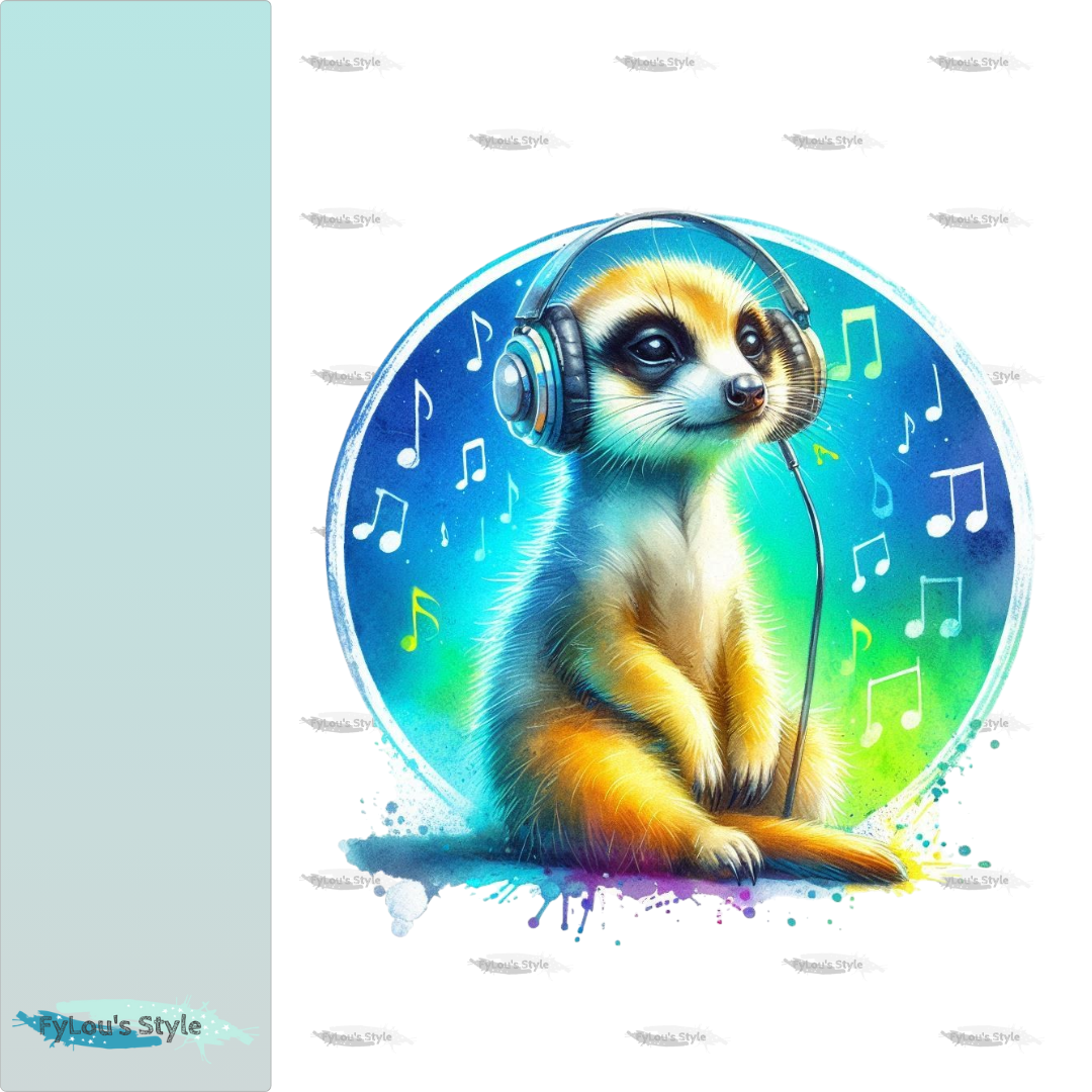 Bügelbild Colorful Musik Erdmännchen #5 Fylou's Style