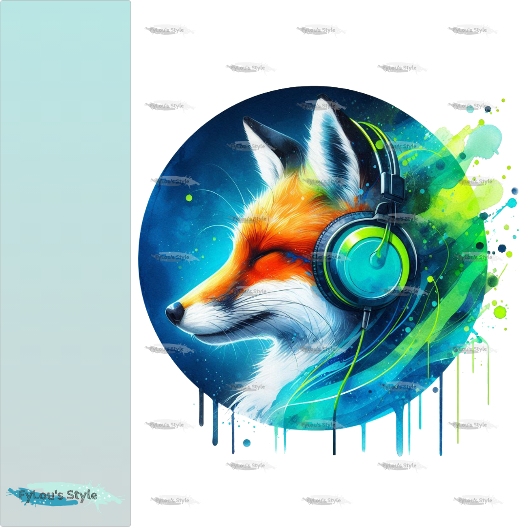Bügelbild Colorful Musik Fuchs #3 Fylou's Style