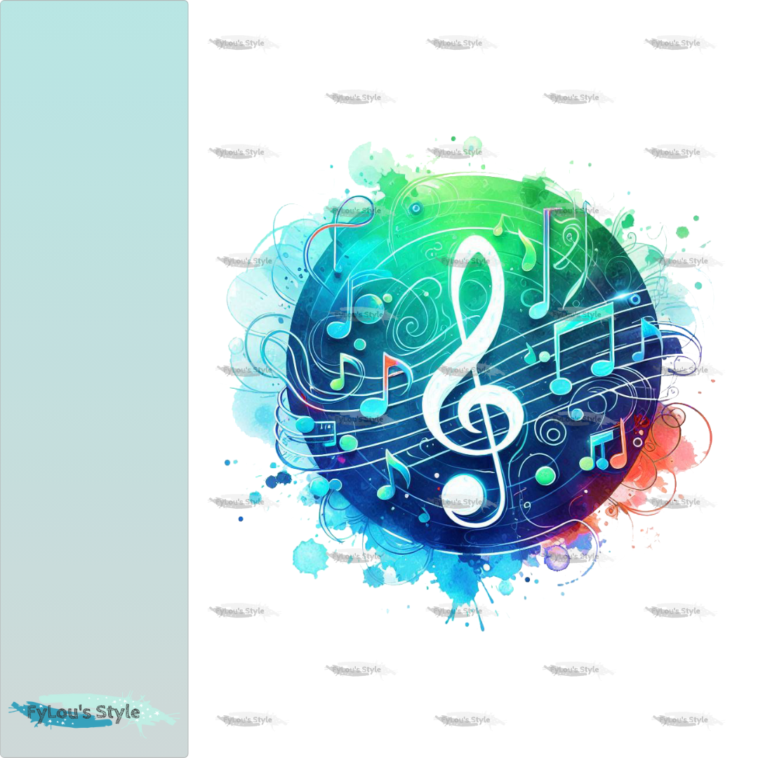 Bügelbild Colorful Musik Note #1 Fylou's Style