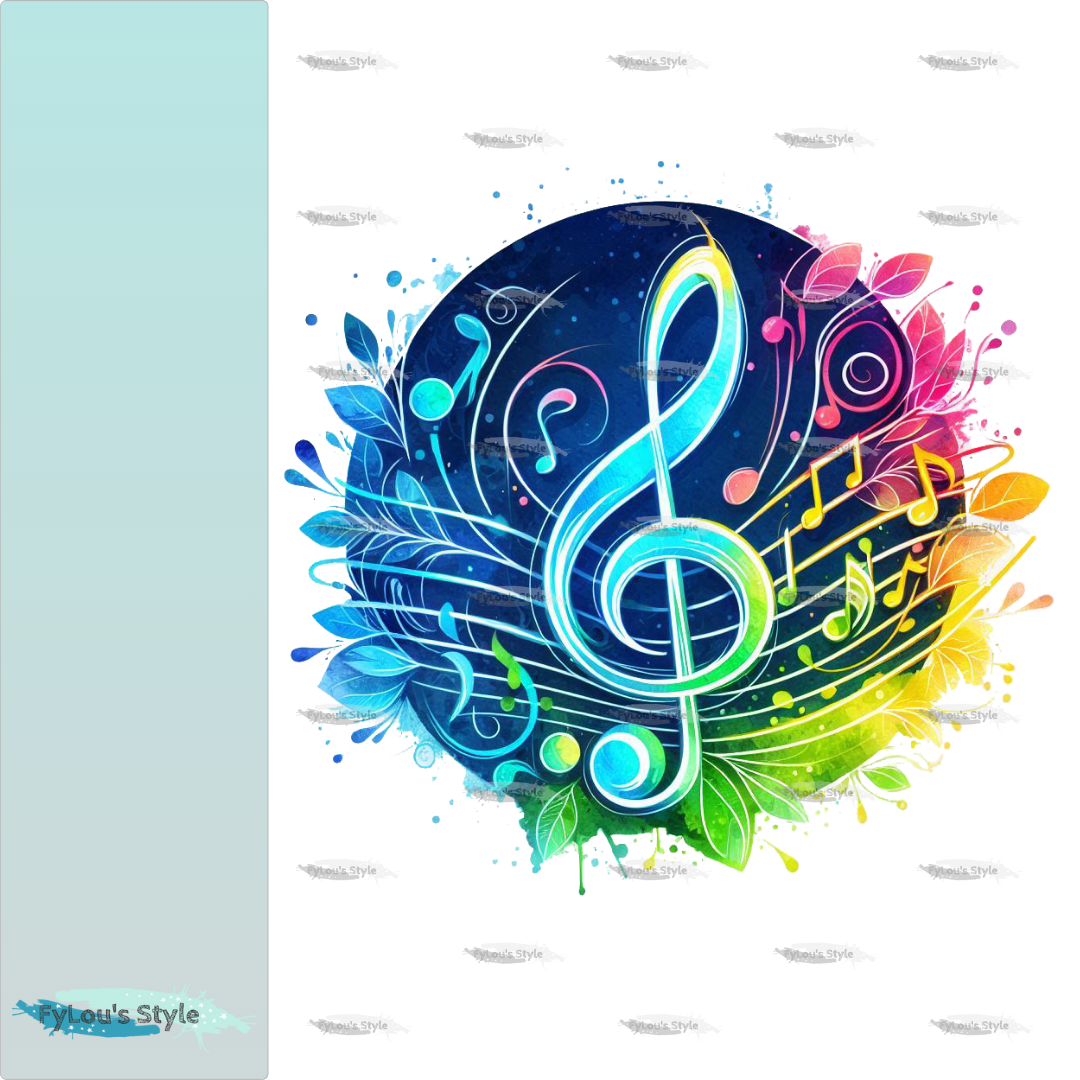 Bügelbild Colorful Musik Note #2 Fylou's Style