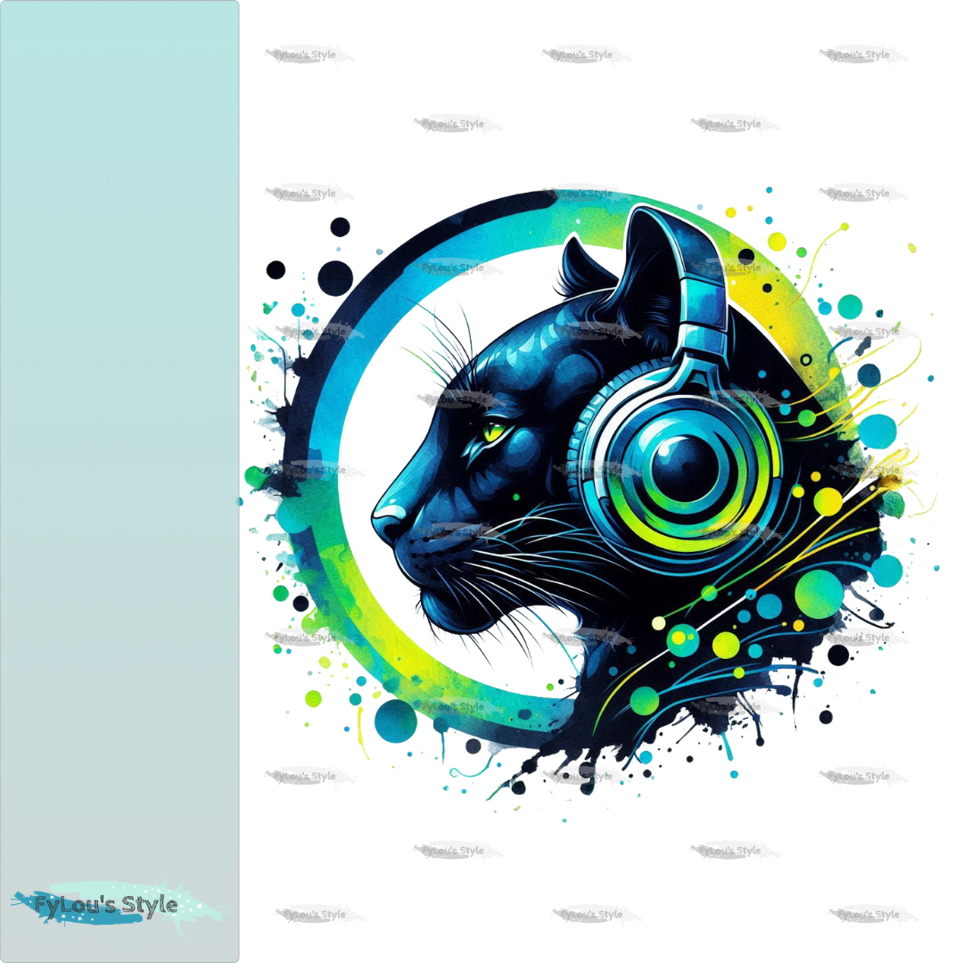 Bügelbild Colorful Musik Panther #2 Fylou's Style