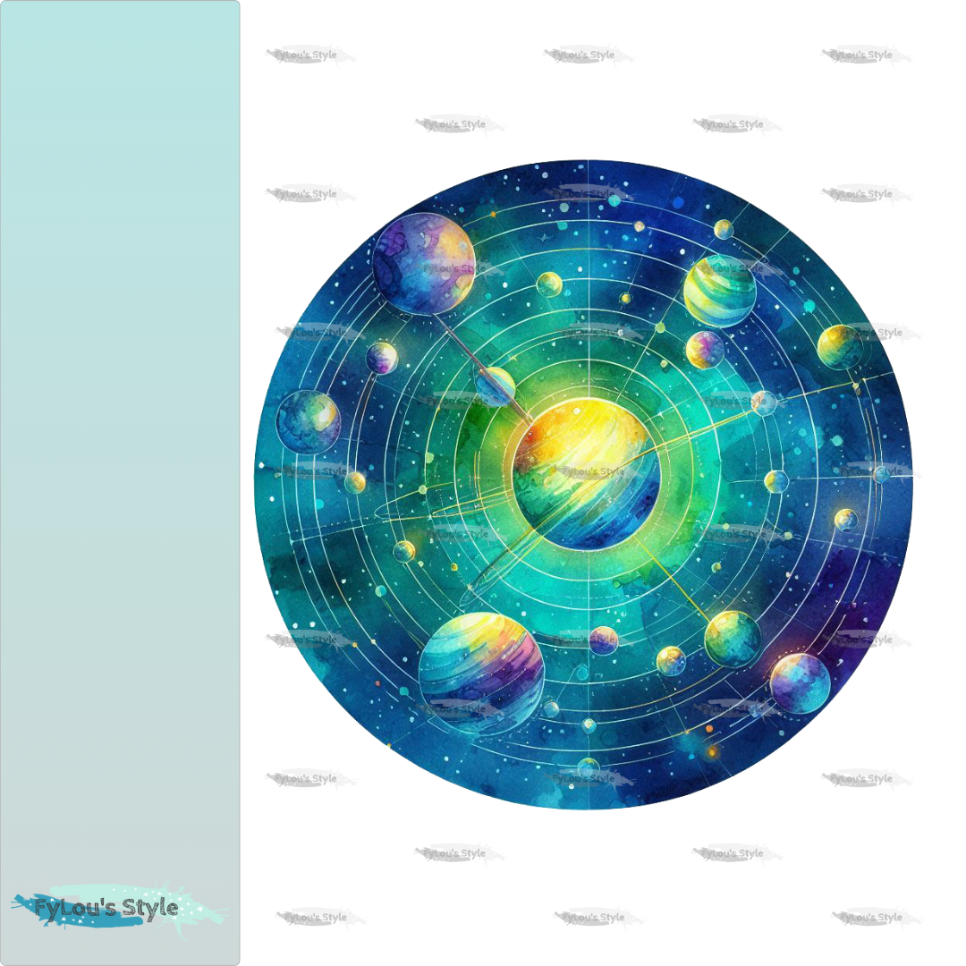 Bügelbild Colorful Solar System #1 Fylou's Style