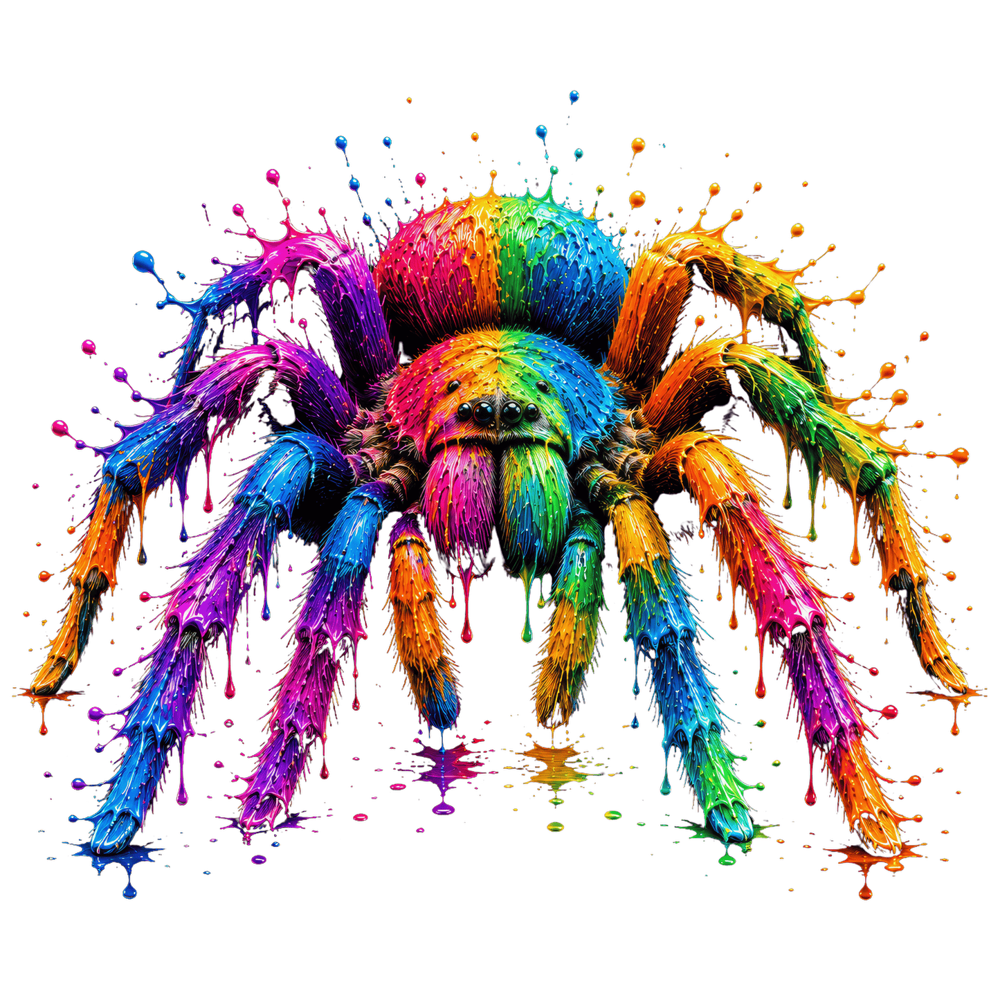 Bügelbild Colorful Splash Spinne