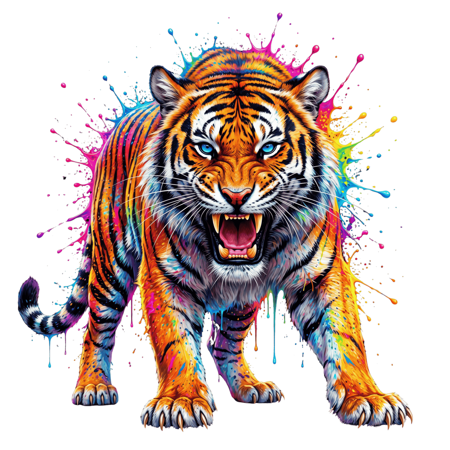 Bügelbild Colorful Splash Tiger
