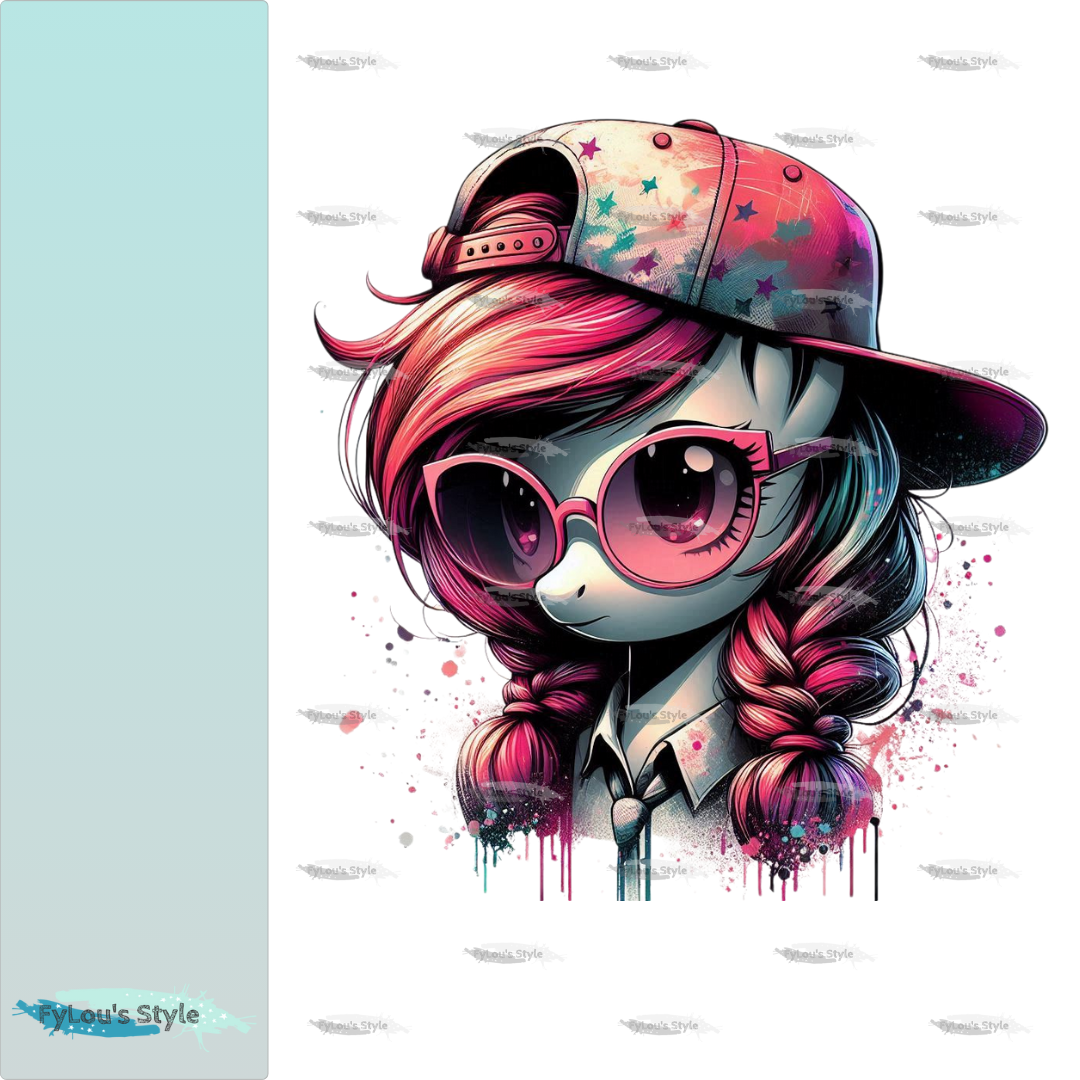 Bügelbild cool Einhorn Girl #2 Fylou's Style