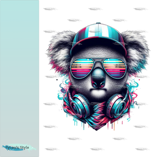 Bügelbild Cool Musik Koala Fylou's Style